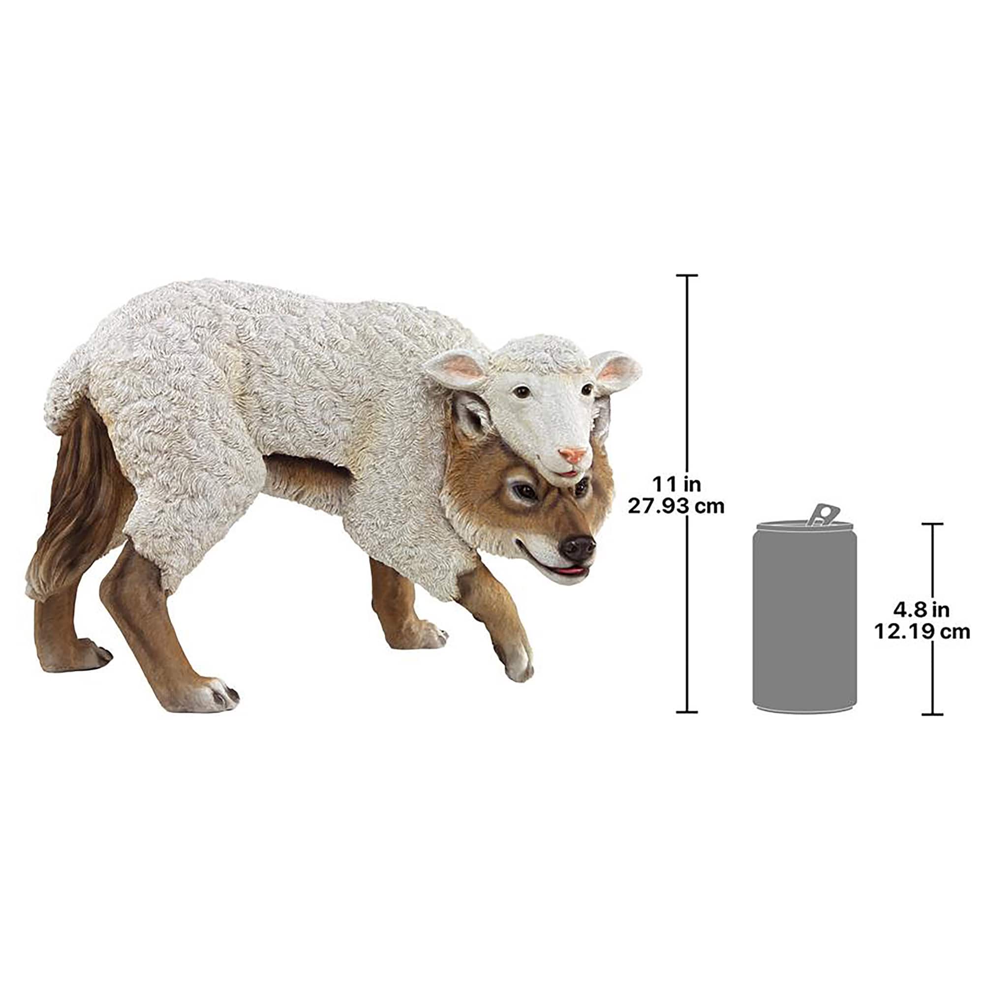 Design Toscano 11" Wolf in Sheep's Clothing Garden Statue