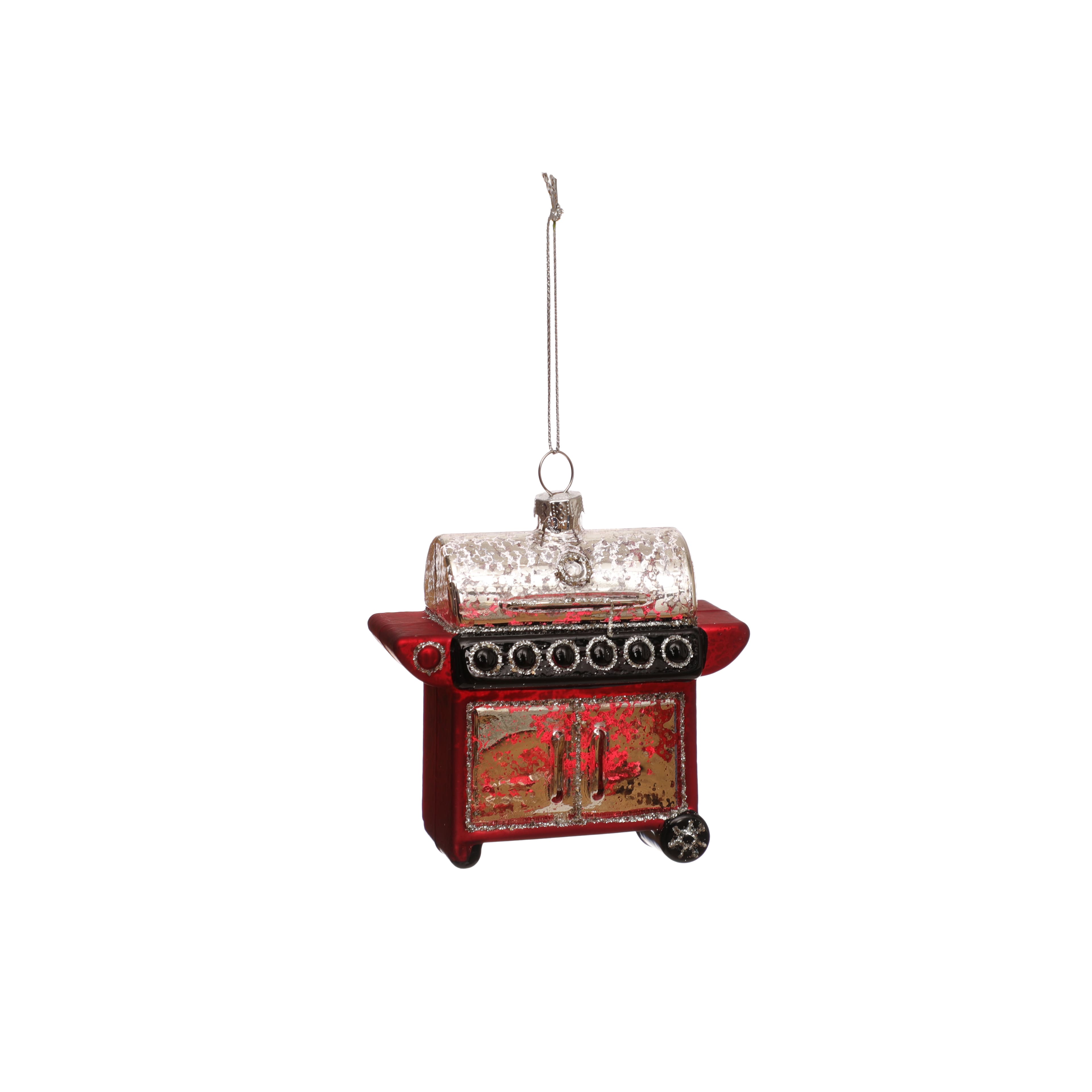 3.75" Red & Silver Grill Glass Ornament by Ashland®