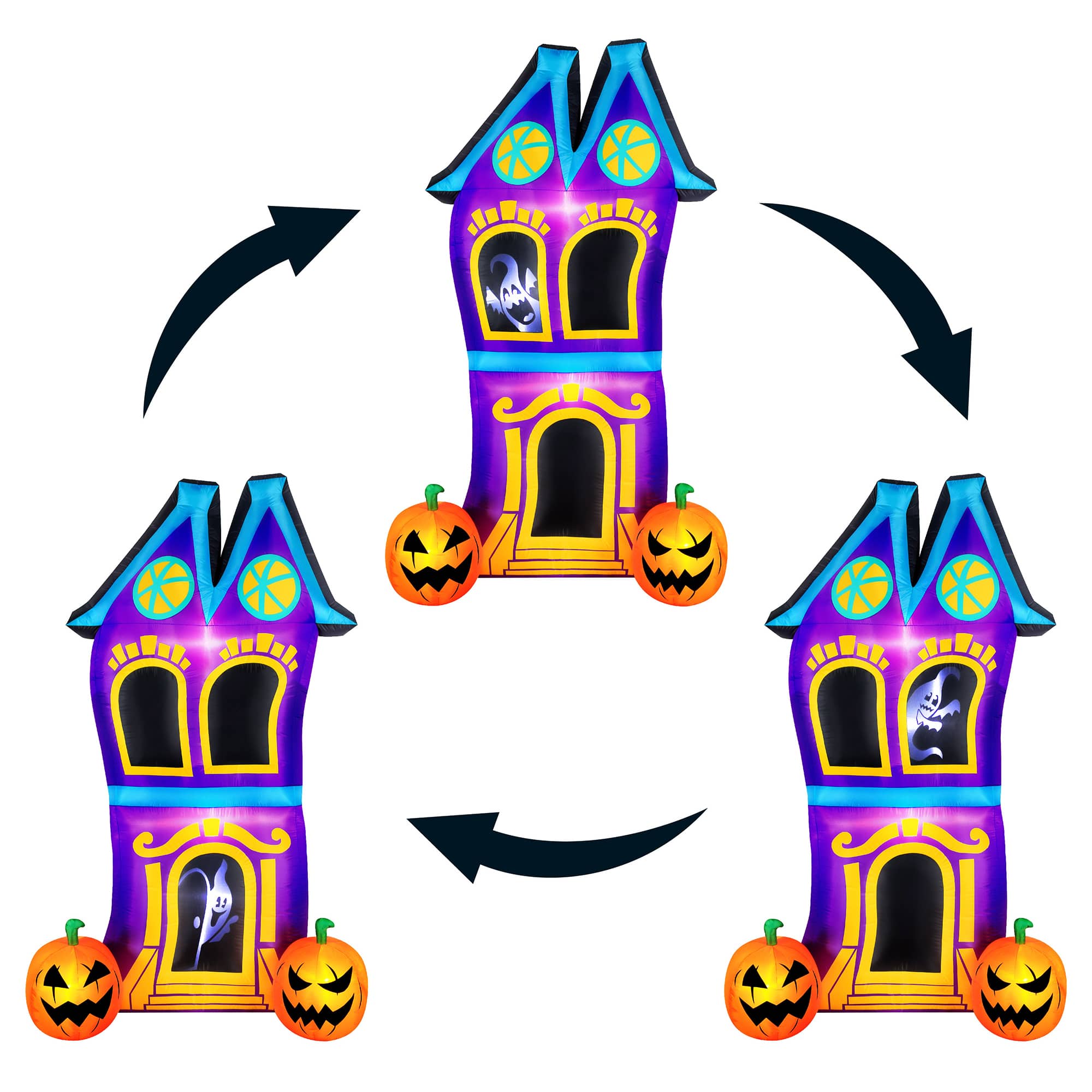 8ft. Airflowz Inflatable Halloween Haunted House with Projection Silhouette