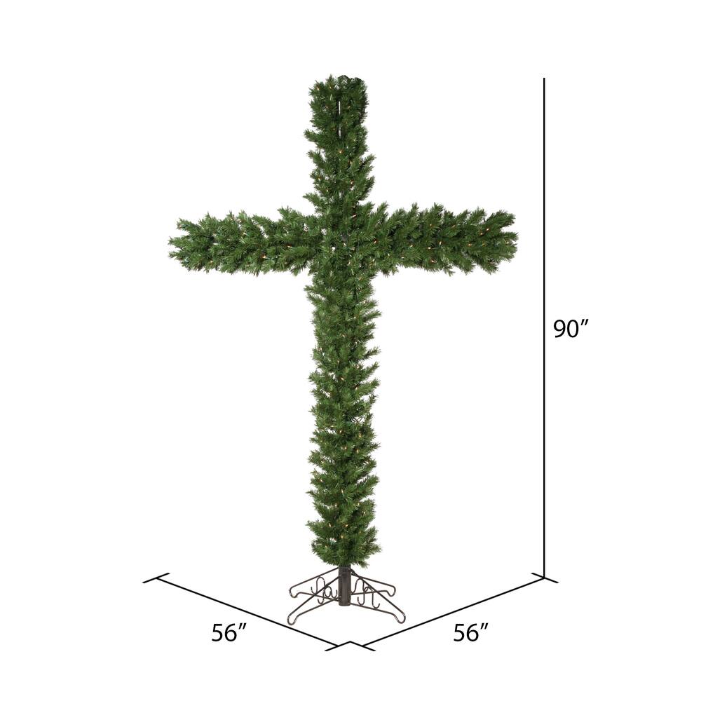 7.5ft. Pre-Lit Artificial Christmas Cross, Clear Dura-Lit&#xAE; Lights