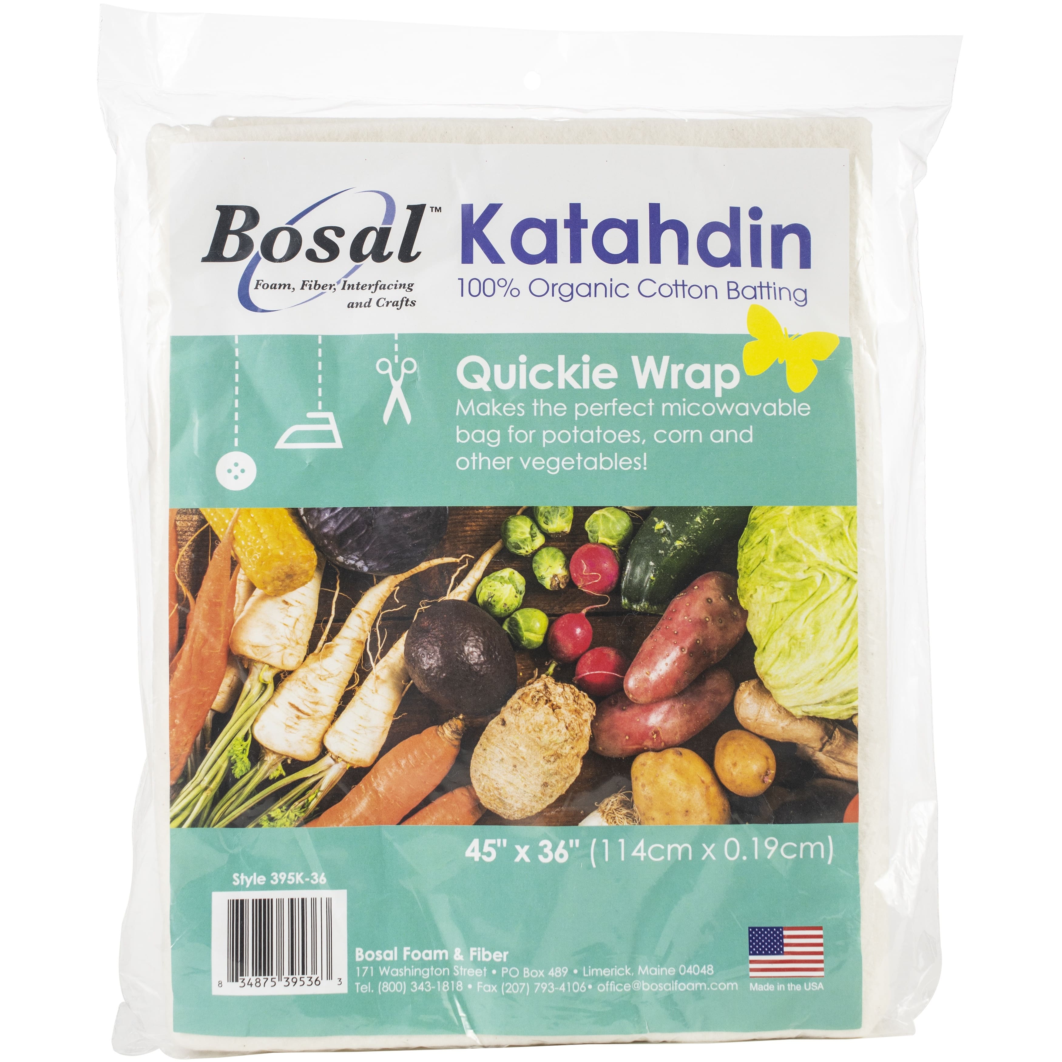 Bosal Katahdin Cotton Batting Quickie Wrap, 45" x 36"