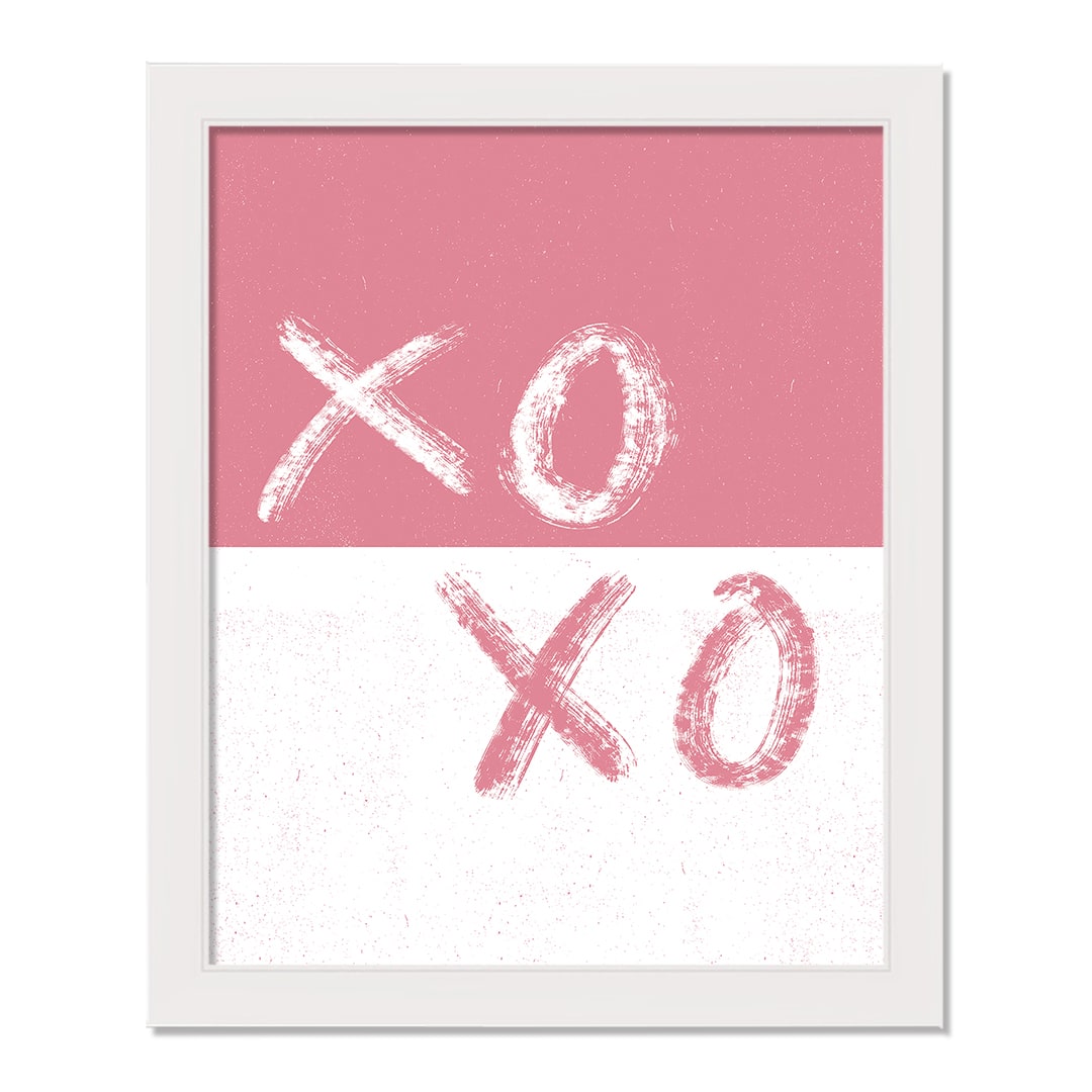16 x 20 XOXO Brush Strokes White Framed Print Wall Art