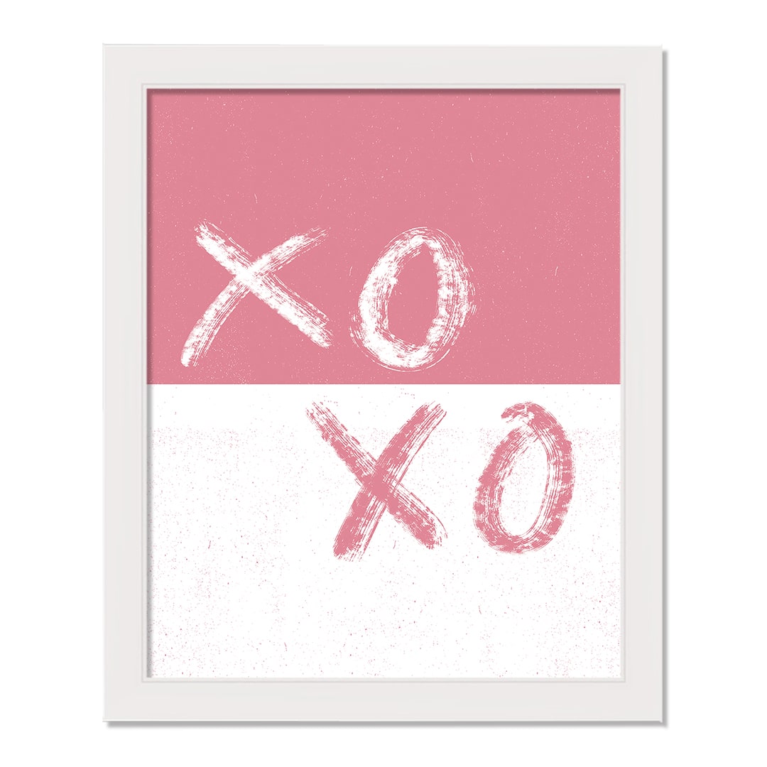 16" x 20" XOXO Brush Strokes White Framed Print Wall Art