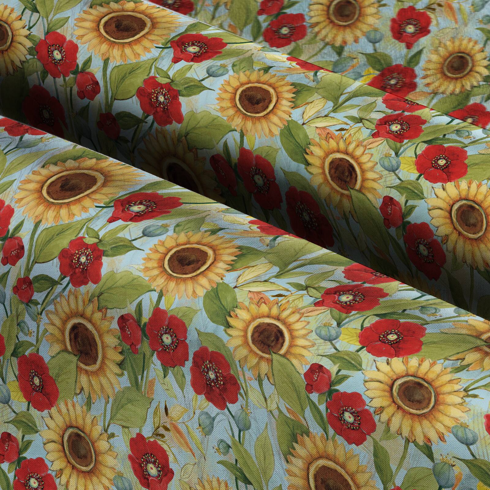 Susan Winget Tossed Floral with Sunflowers Cotton Fabric
