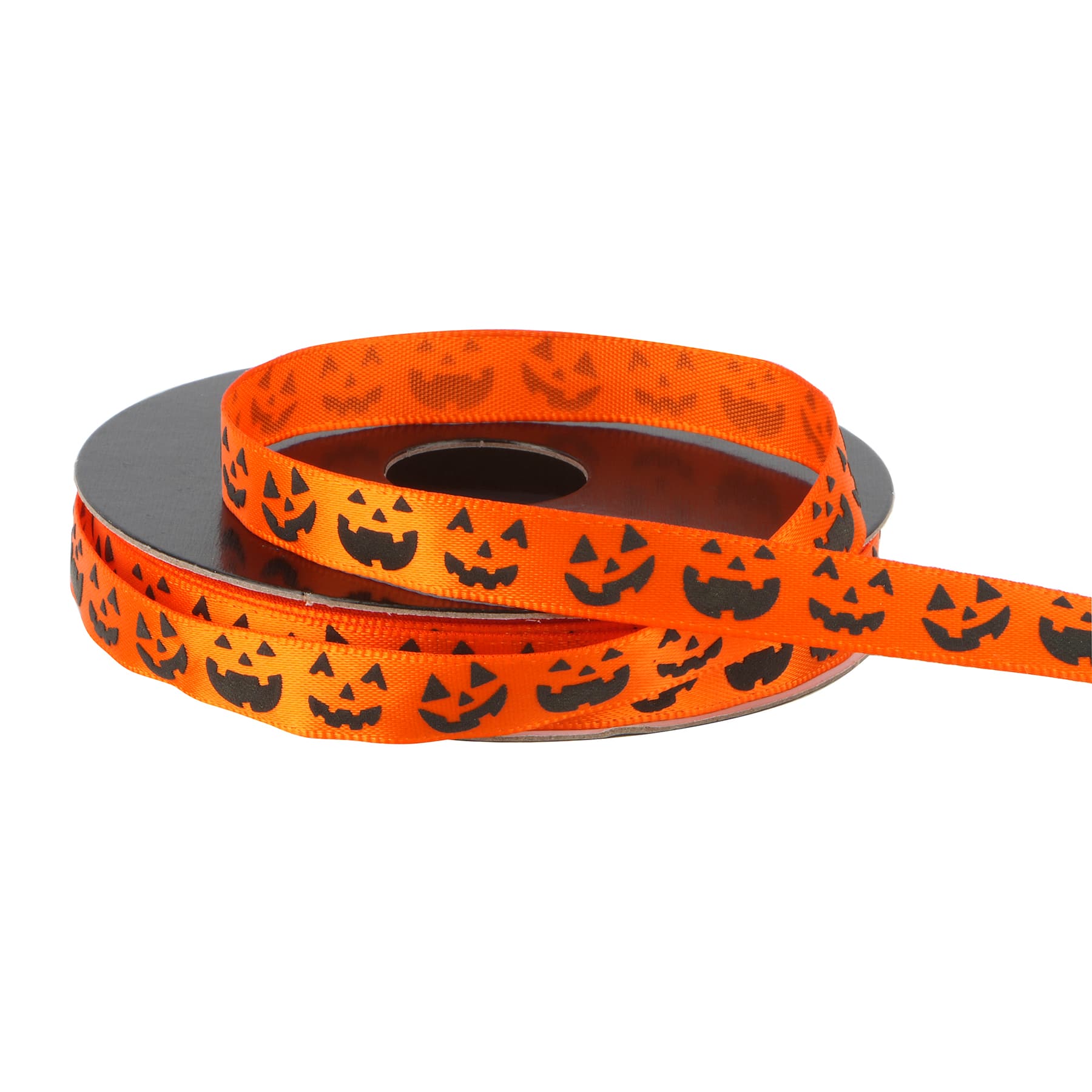 3/8&#x22; x 4yd. Orange Laughing Jack-o&#x27;-Lanterns Ribbon by Celebrate It&#xAE; Halloween
