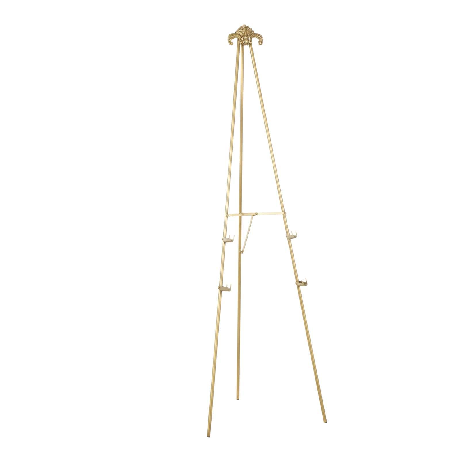 2 Pack Easel Stands Floor Easel Foldable Display Stand Height Adjustable Gold Easel Stand For Weddings Shops Exhibitions 40.95inch Height