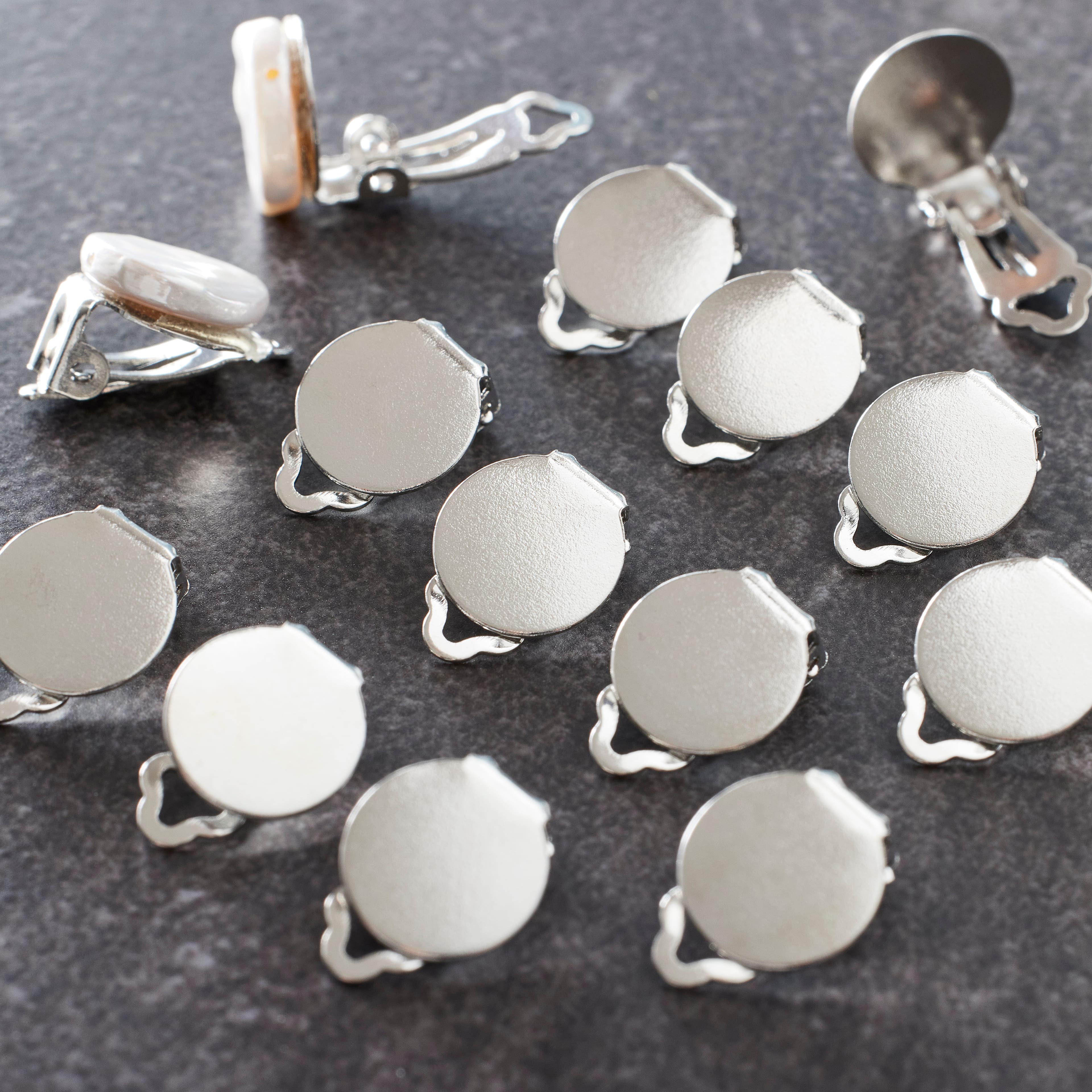 12 Packs: 14 ct. (168 total) Rhodium Clip-On Earrings by Bead Landing™