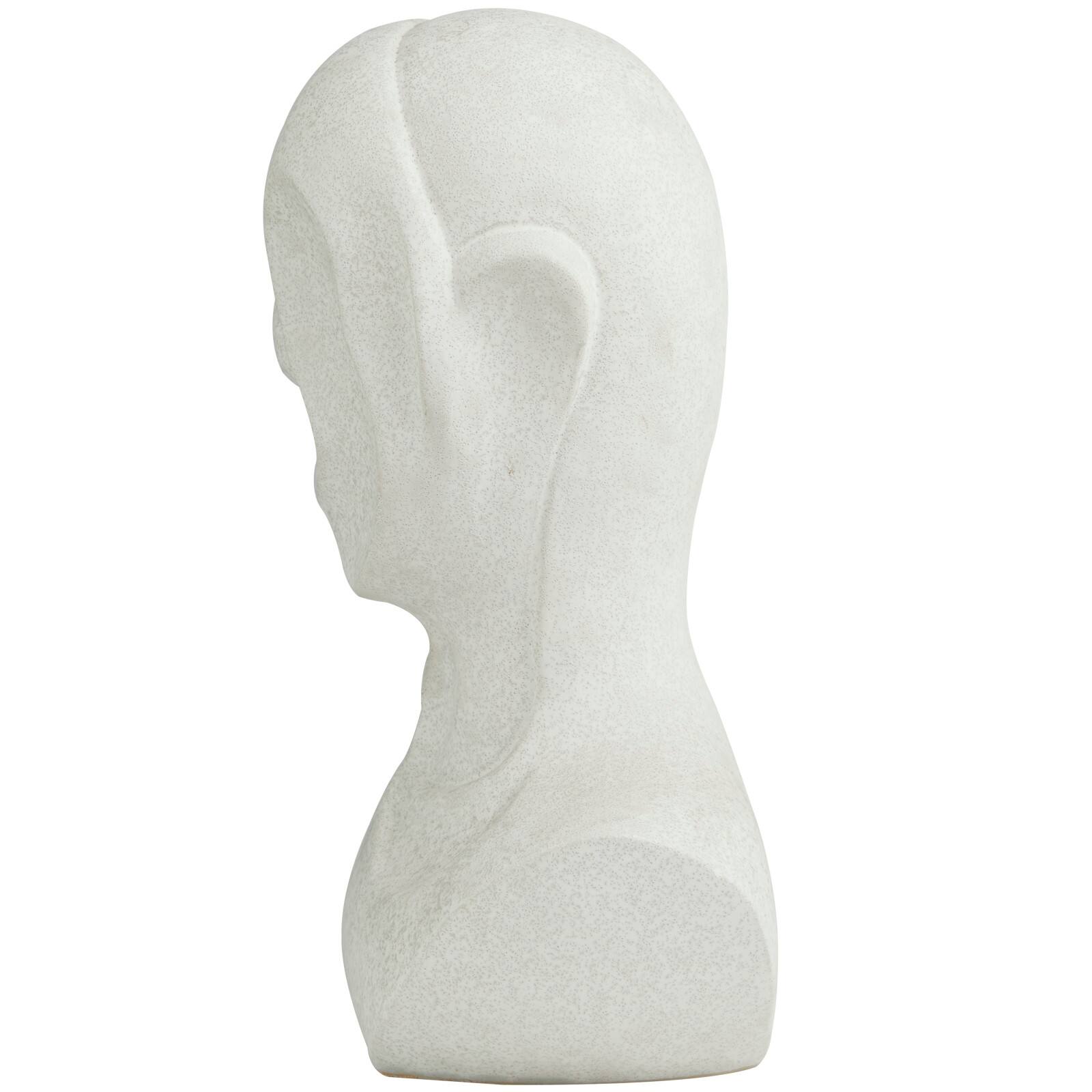 19&#x22; White Ceramic Cubist Inspired Head Sculpture