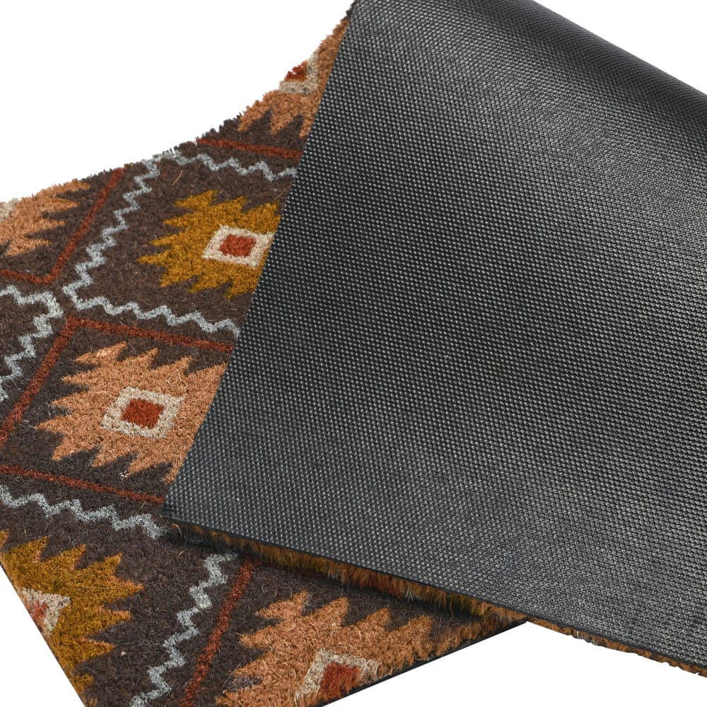 Multicolor Geometric Print Coir Doormat