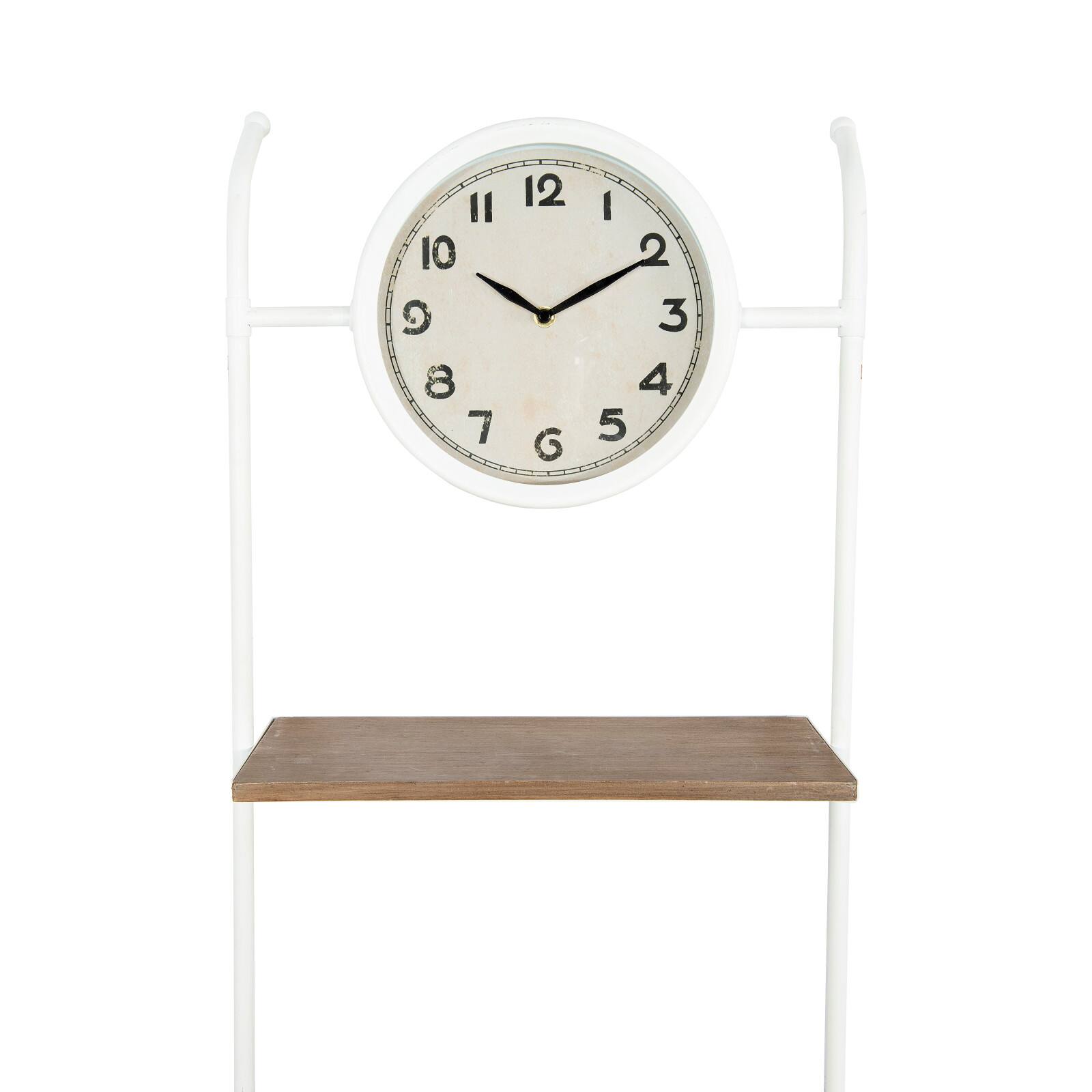 Hello Honey® White Wall Clock with 2 Shelves & 3 Hooks