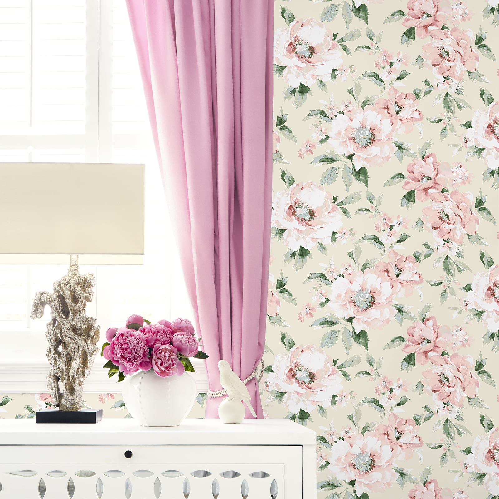Surface Style Whispery Floral Peel &#x26; Stick Wallpaper