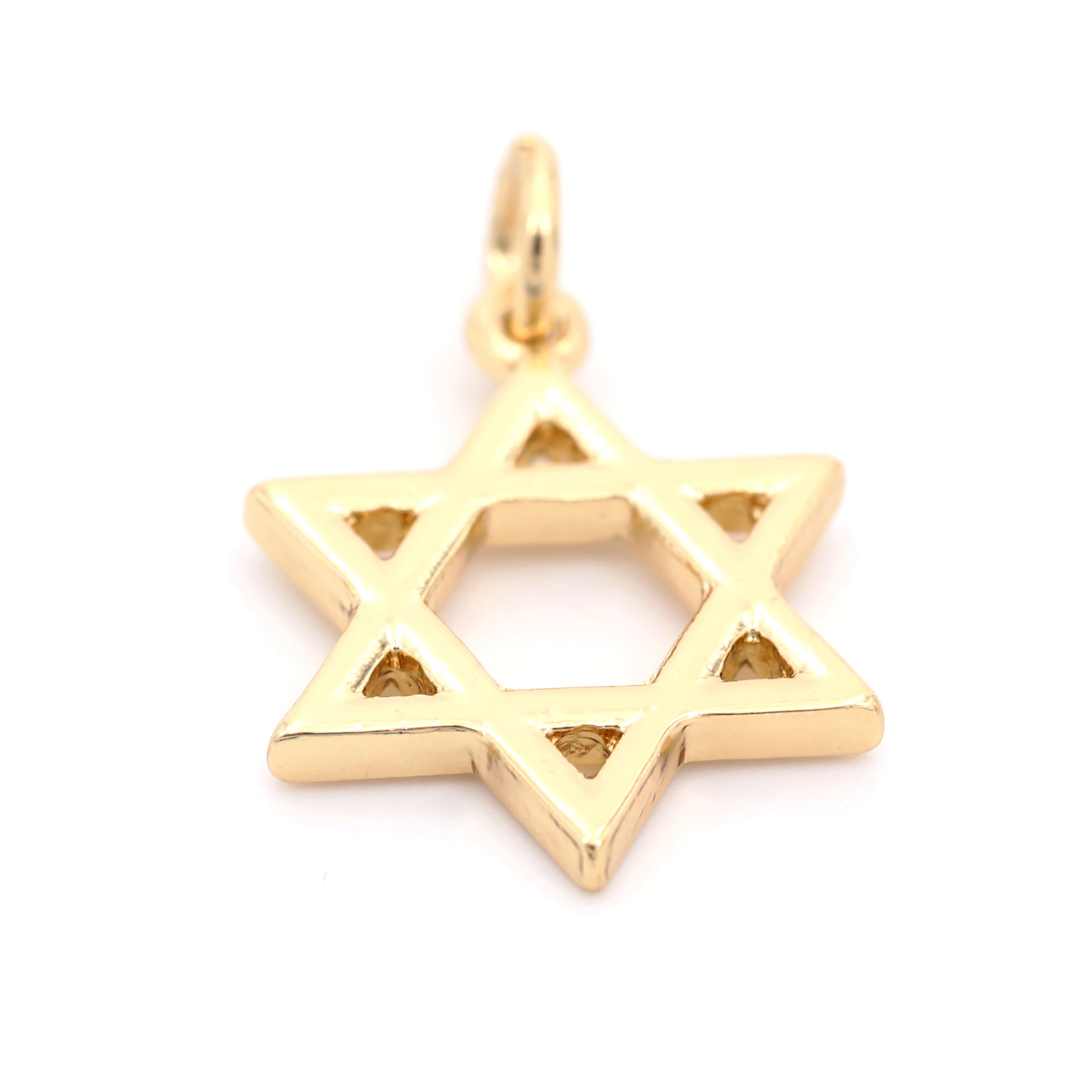 12 Pack: 14K Gold Plated Star of David Charm by Bead Landing™