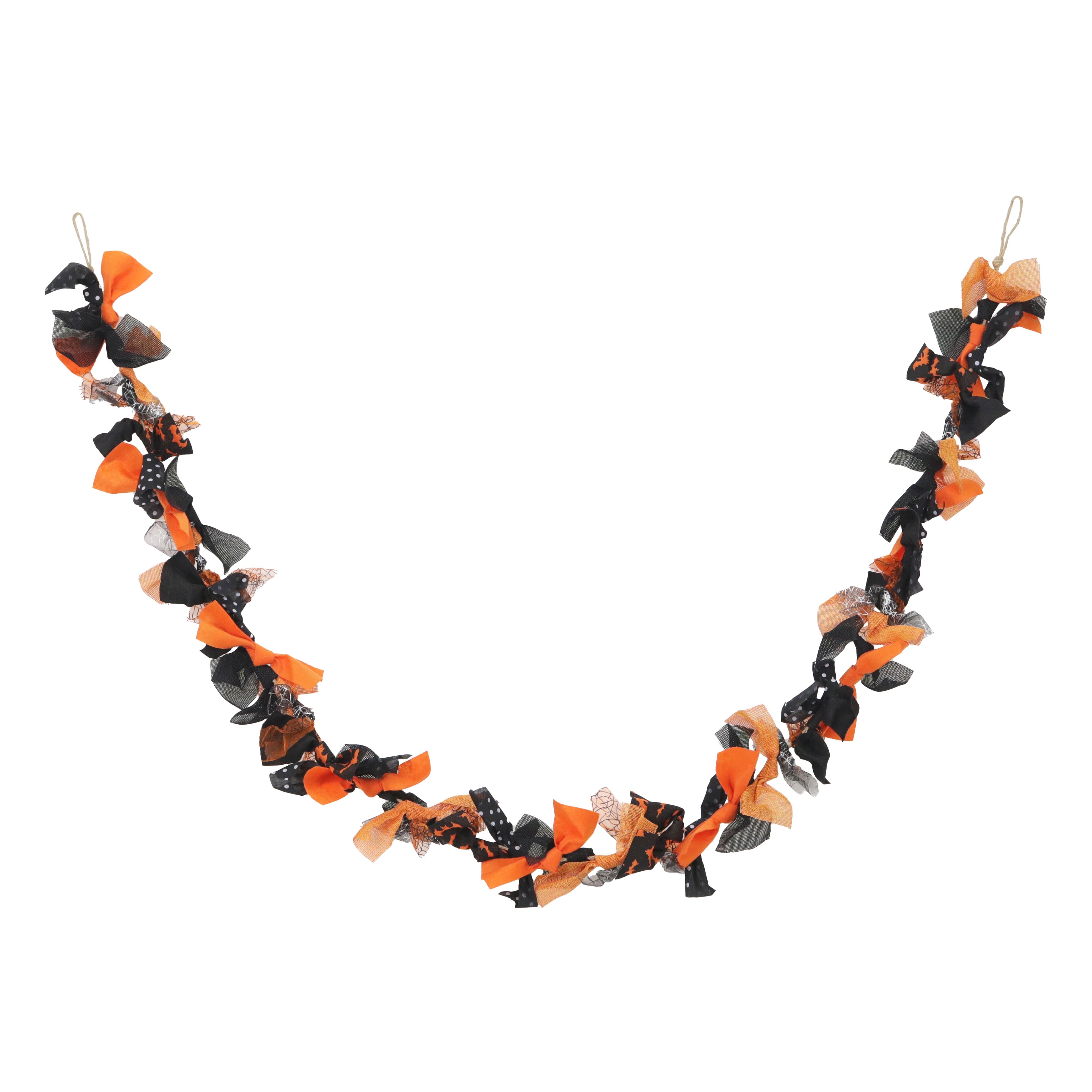 6ft. Orange & Black Fabric Garland by Ashland®