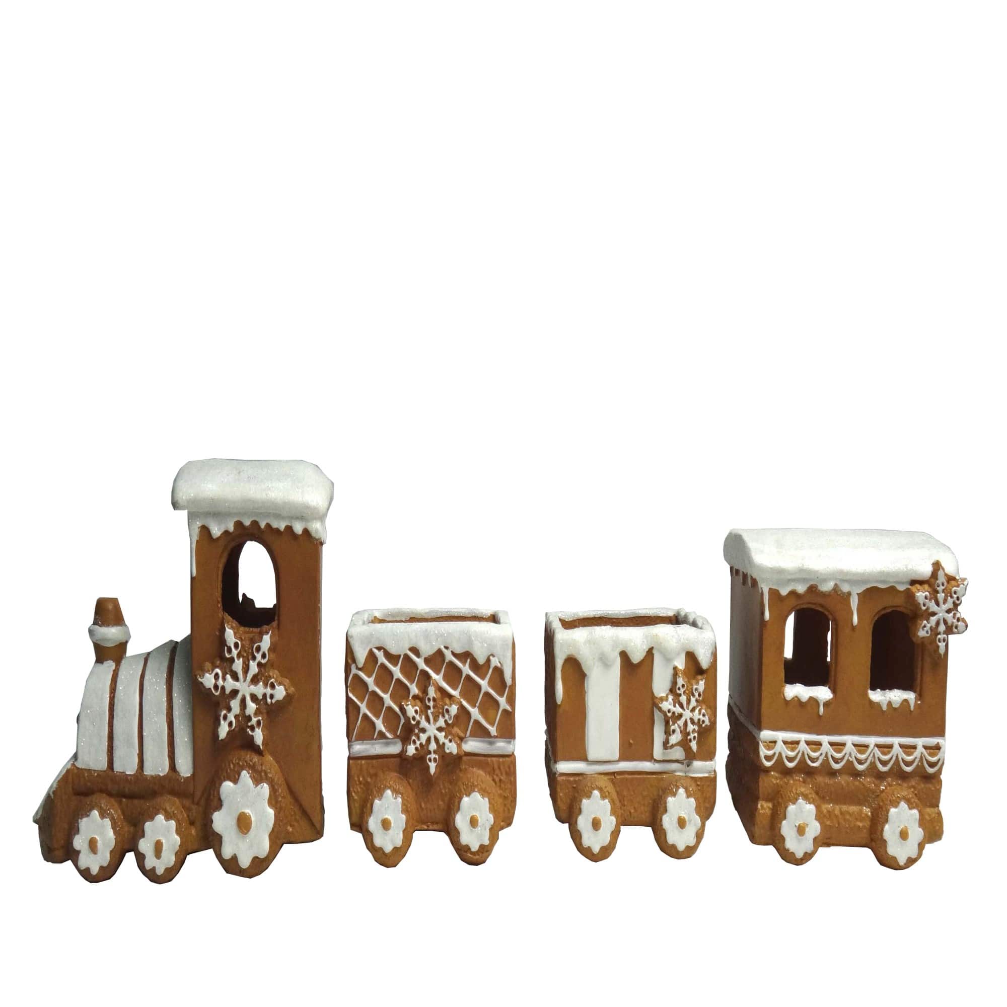 17.75&#x22; Frosted Gingerbread Train Tabletop Christmas Decoration