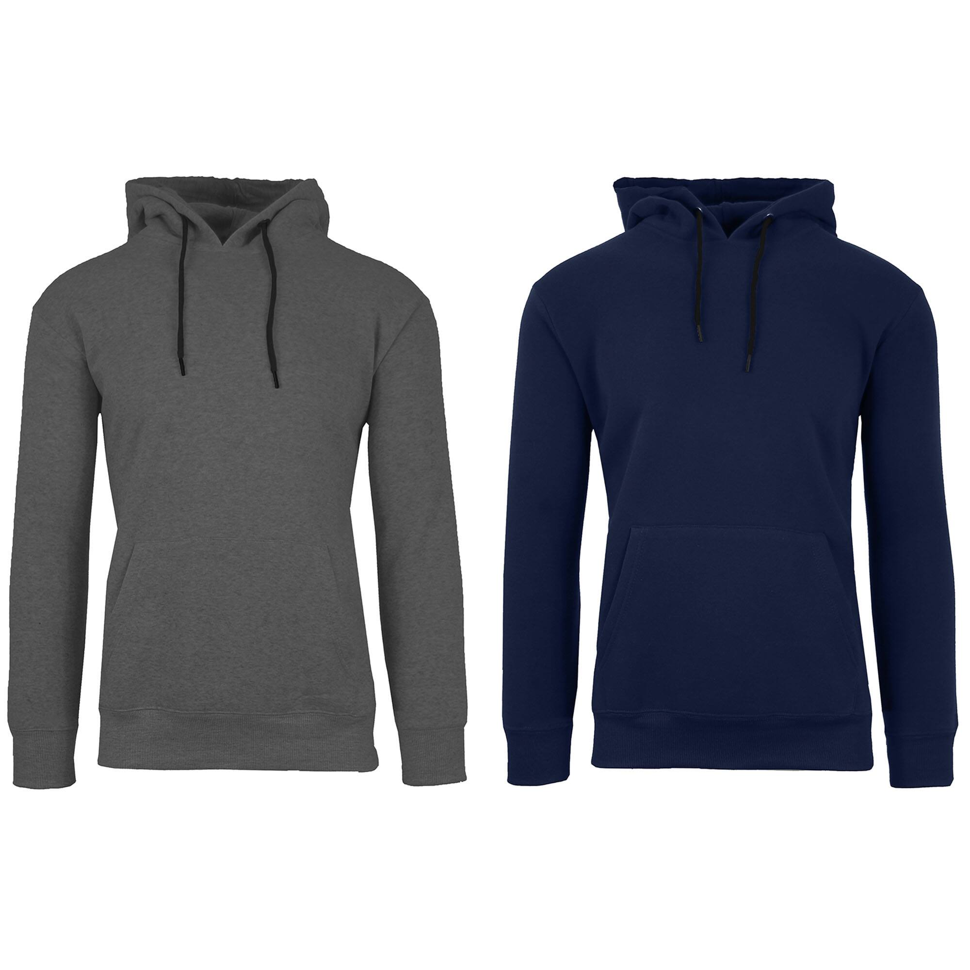 Galaxy by Harvic Heavyweight Fleece-Lined Men's Pullover Sweater Hoodie 2 Pack