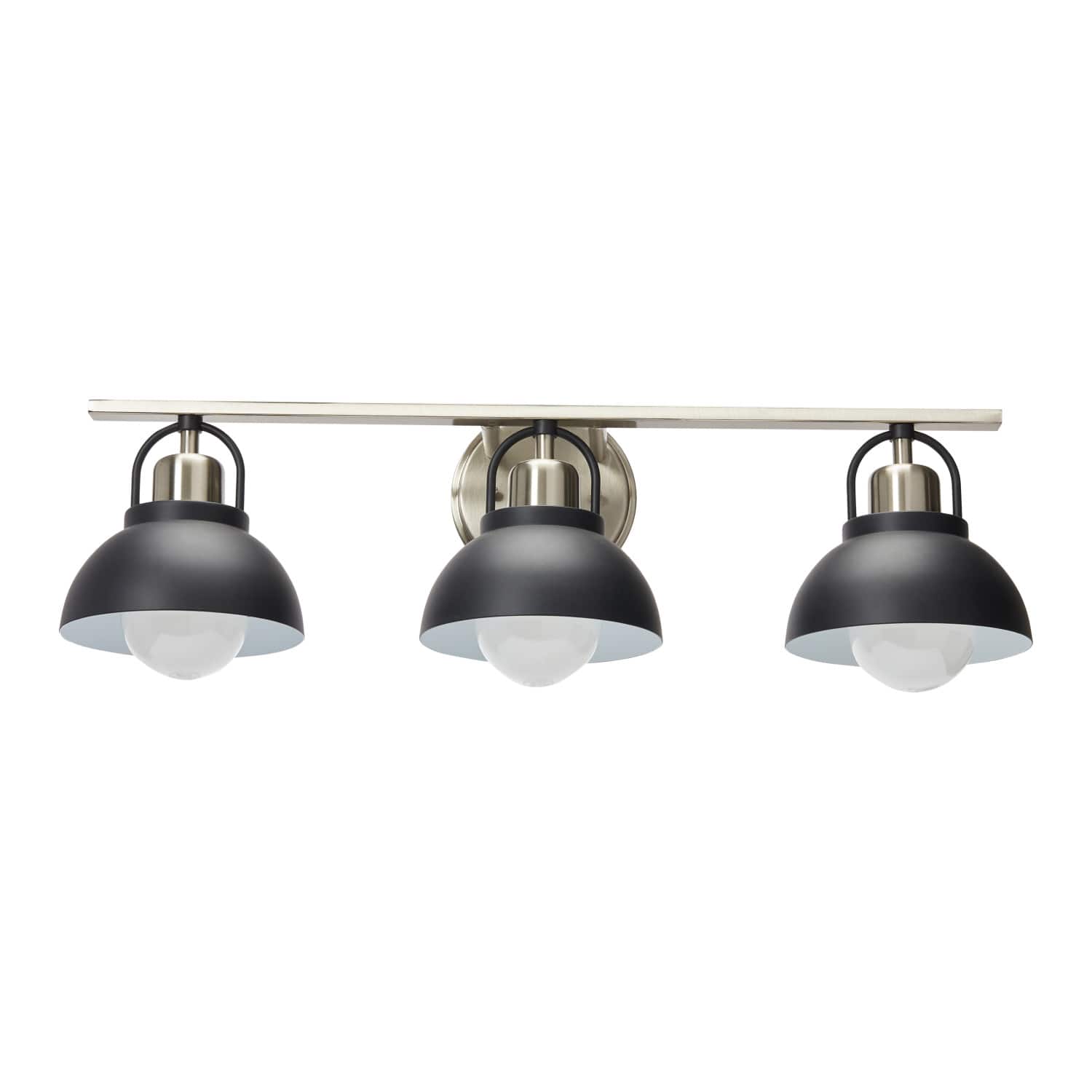 Hello Honey® Robert Stevenson Lighting Walsh Matte Black & Brushed Nickel Metal 3-Light Vanity Light
