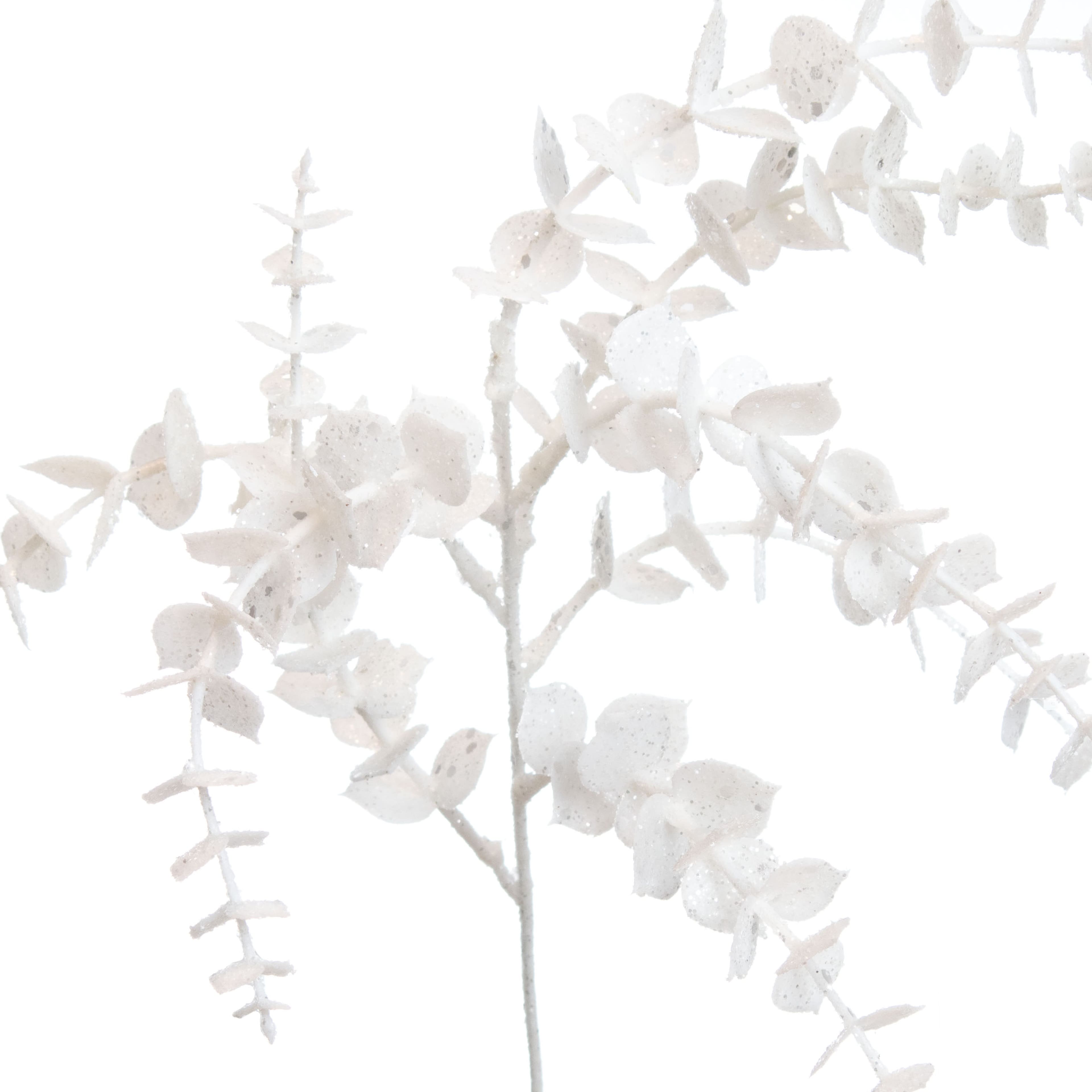 15.5&#x22; White Glitter Eucalyptus Pick by Ashland&#xAE;