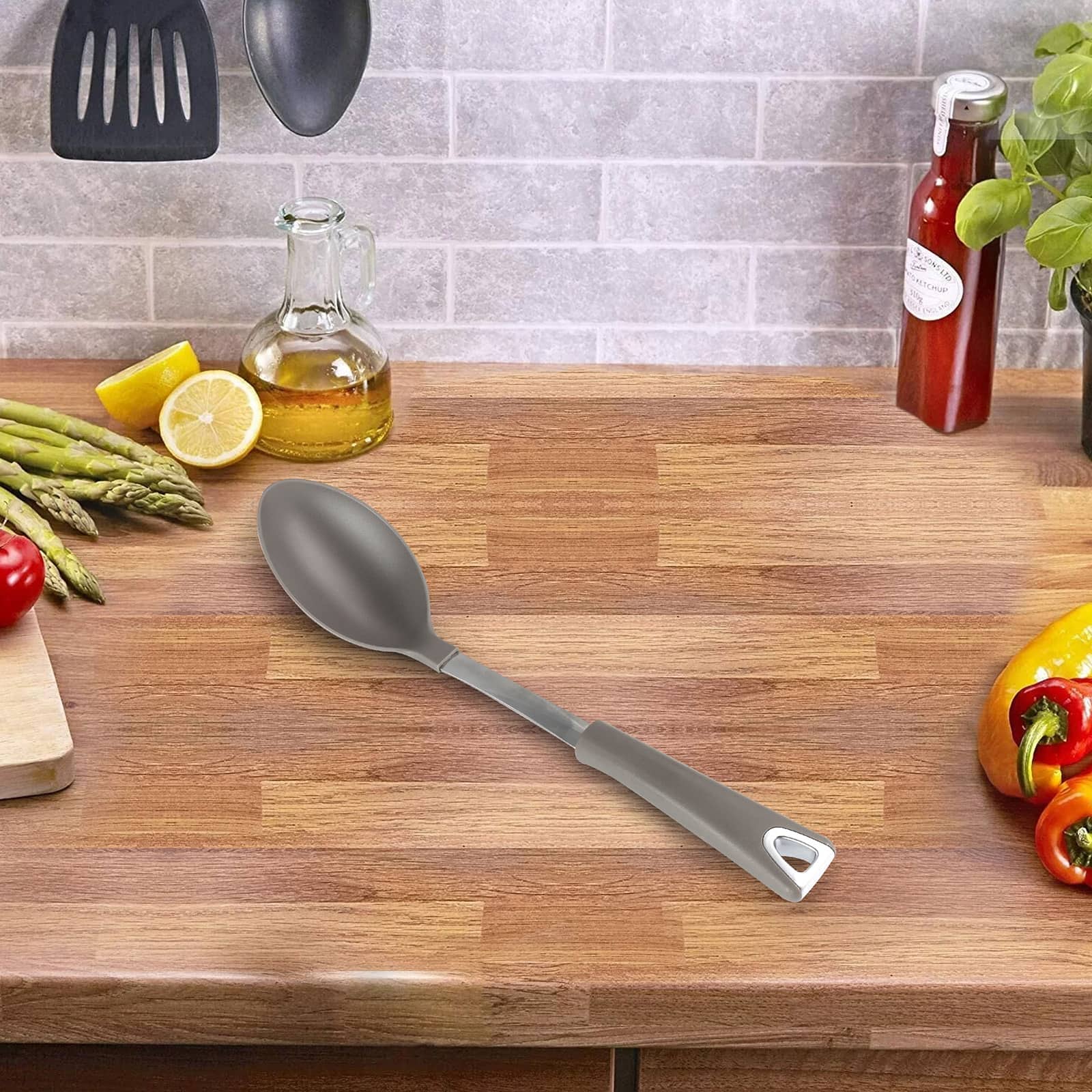 Martha Stewart Taupe Nylon Serving Spoon