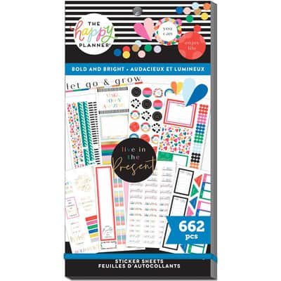 The Happy Planner Fresh Botanicals Planner Accessories for Big Planner 52  pcs