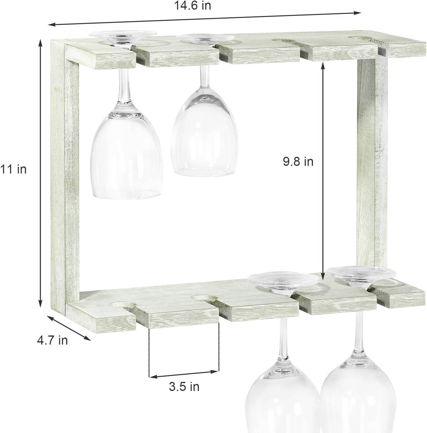 NEX™ Wall Mounted Wine Glass Stemware Rack Holder Hanger