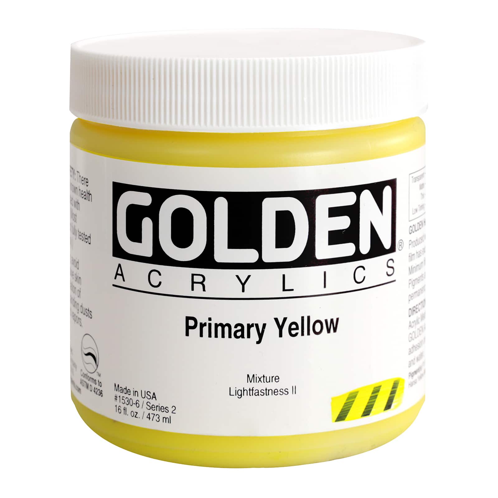 Golden Heavy Body Acrylic Paint, 16 oz in Primary Yellow