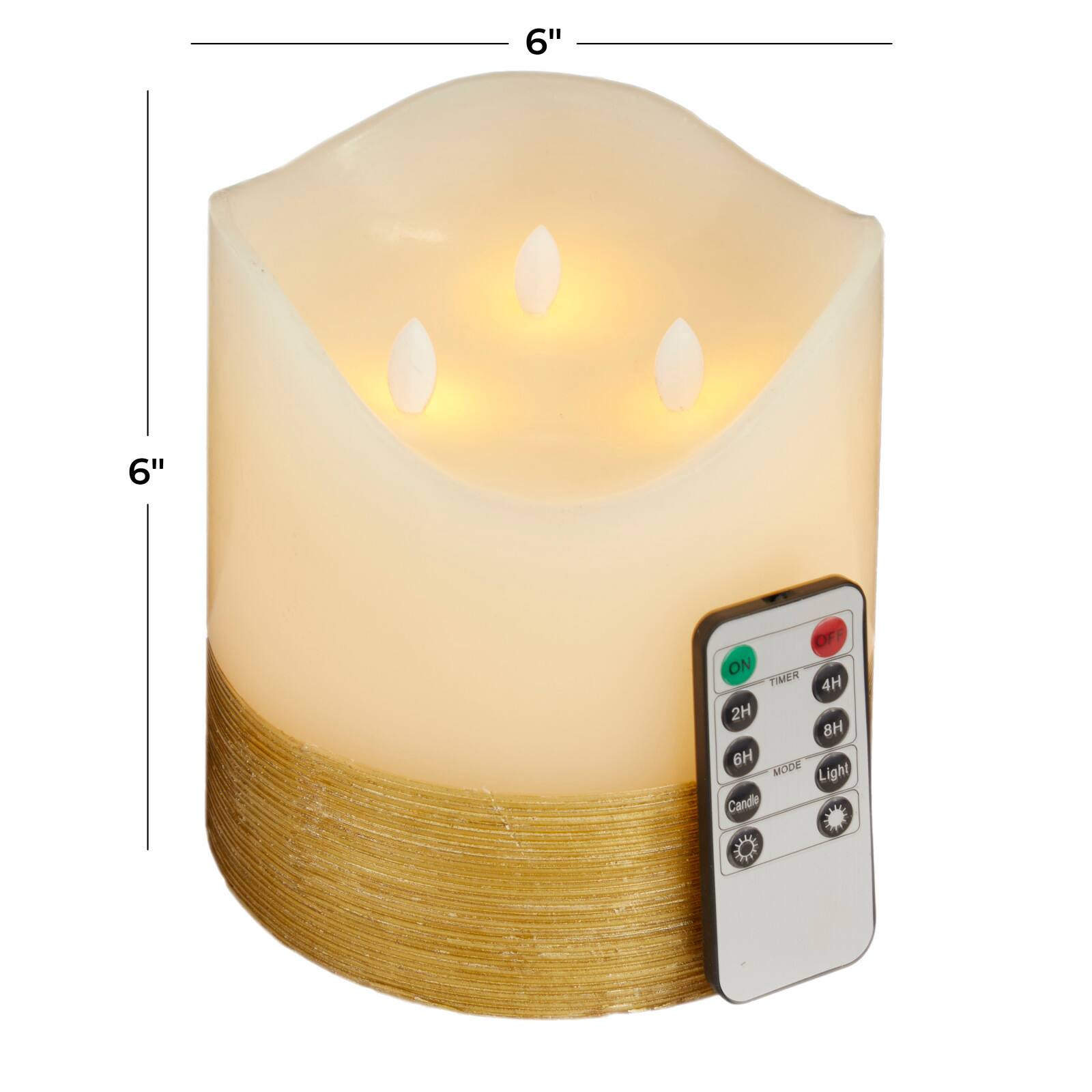 Cream &#x26; Gold Traditional Flameless Candle