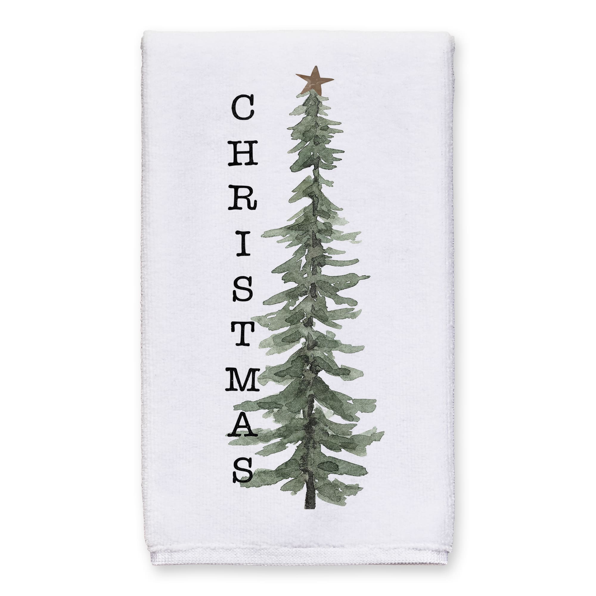 Watercolor Christmas Tree Tea Towel Set