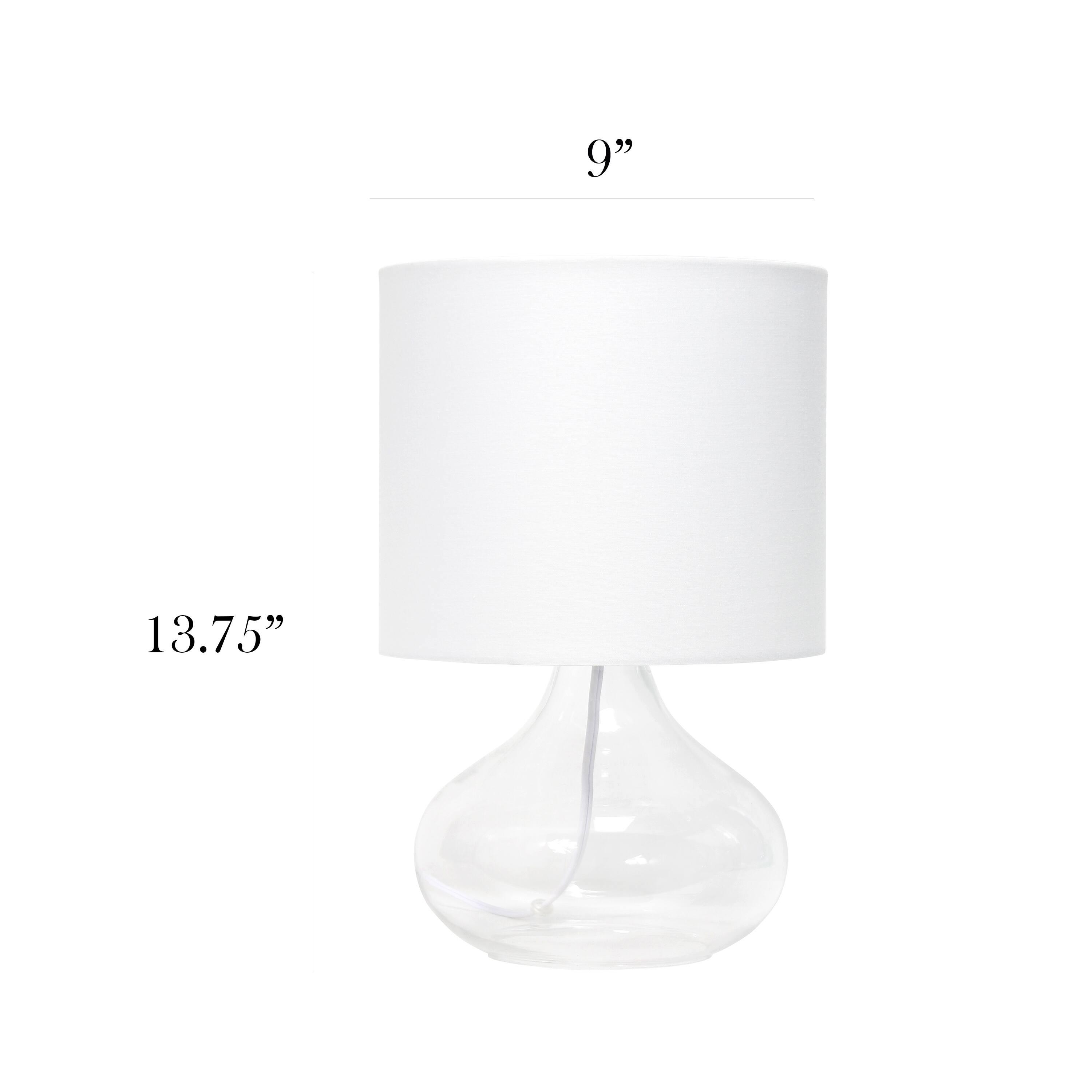 Simple Designs&#x2122; 14&#x22; Glass Raindrop Table Lamp with White Shade