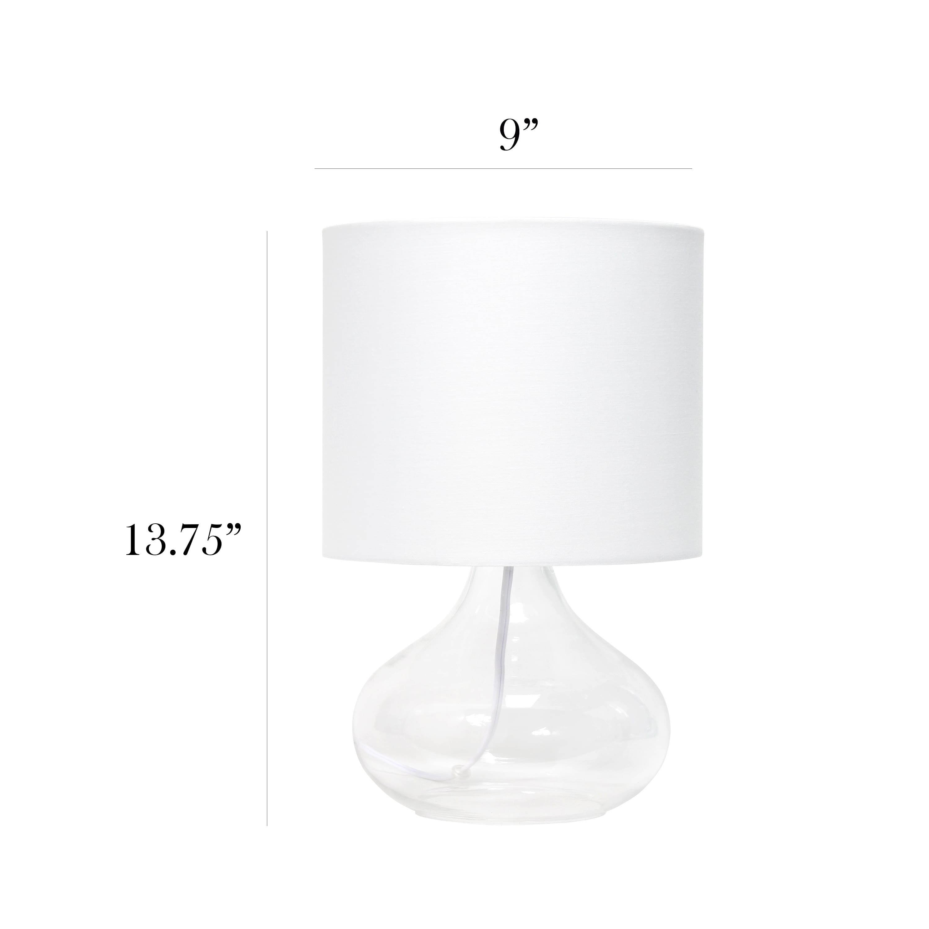 Simple Designs™ 14" Glass Raindrop Table Lamp with White Shade