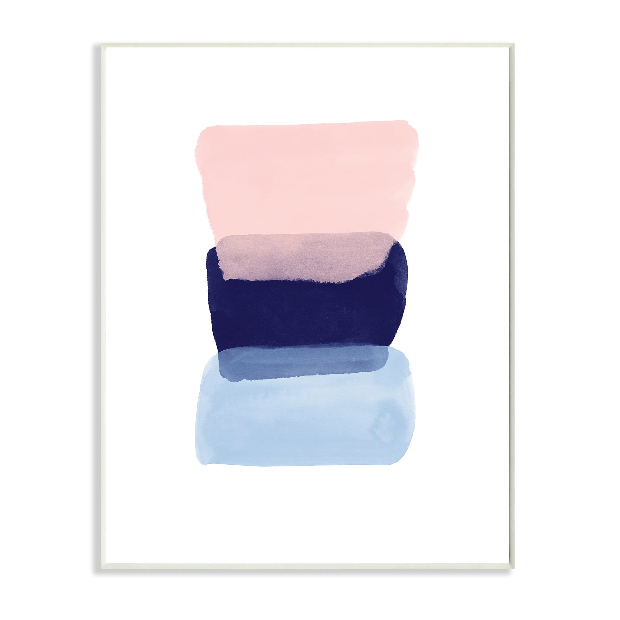 Stupell Industries Layered Squares Abstract Sides Blue Pink Wall Plaque