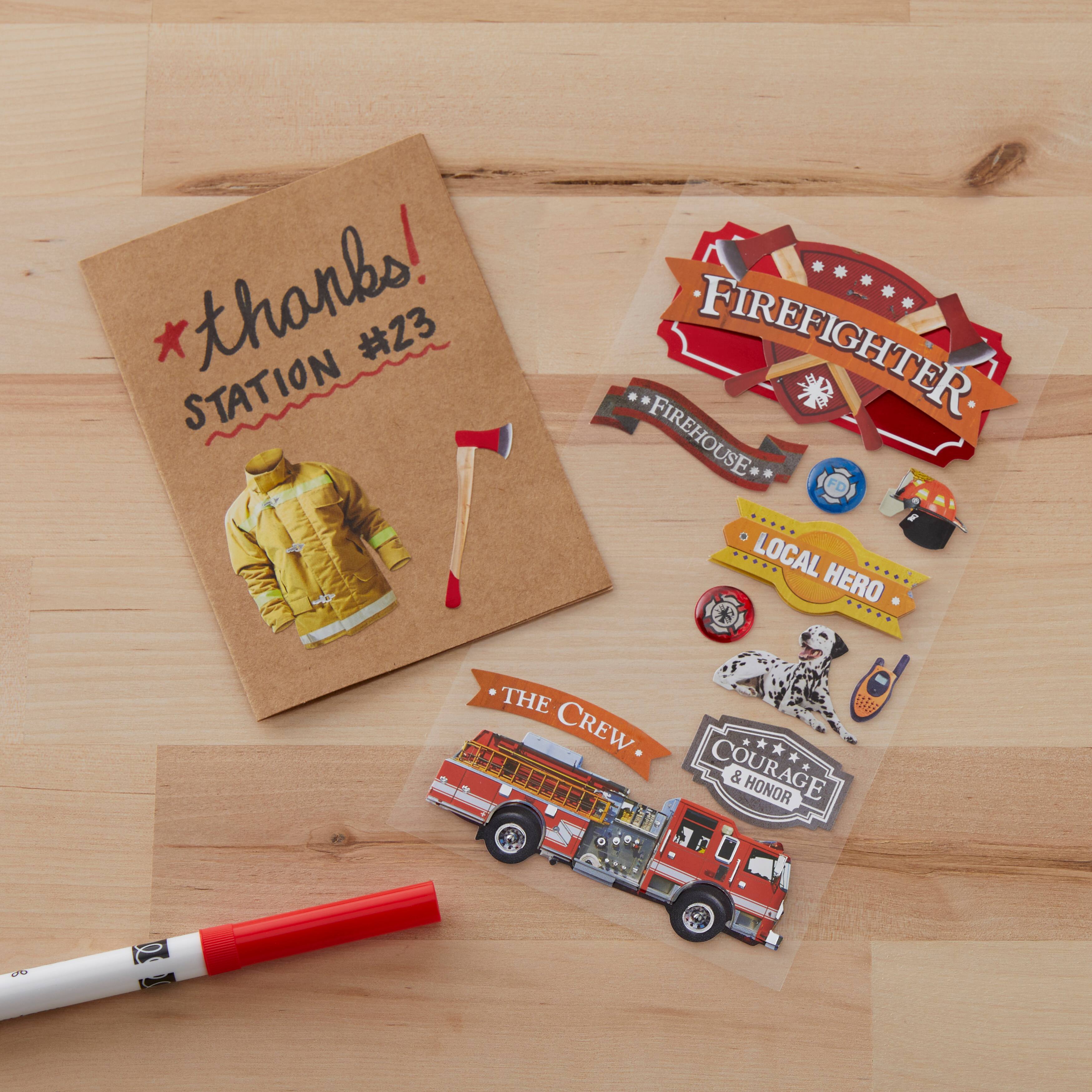 12 Pack: Firefighter Dimensional Stickers by Recollections&#x2122;