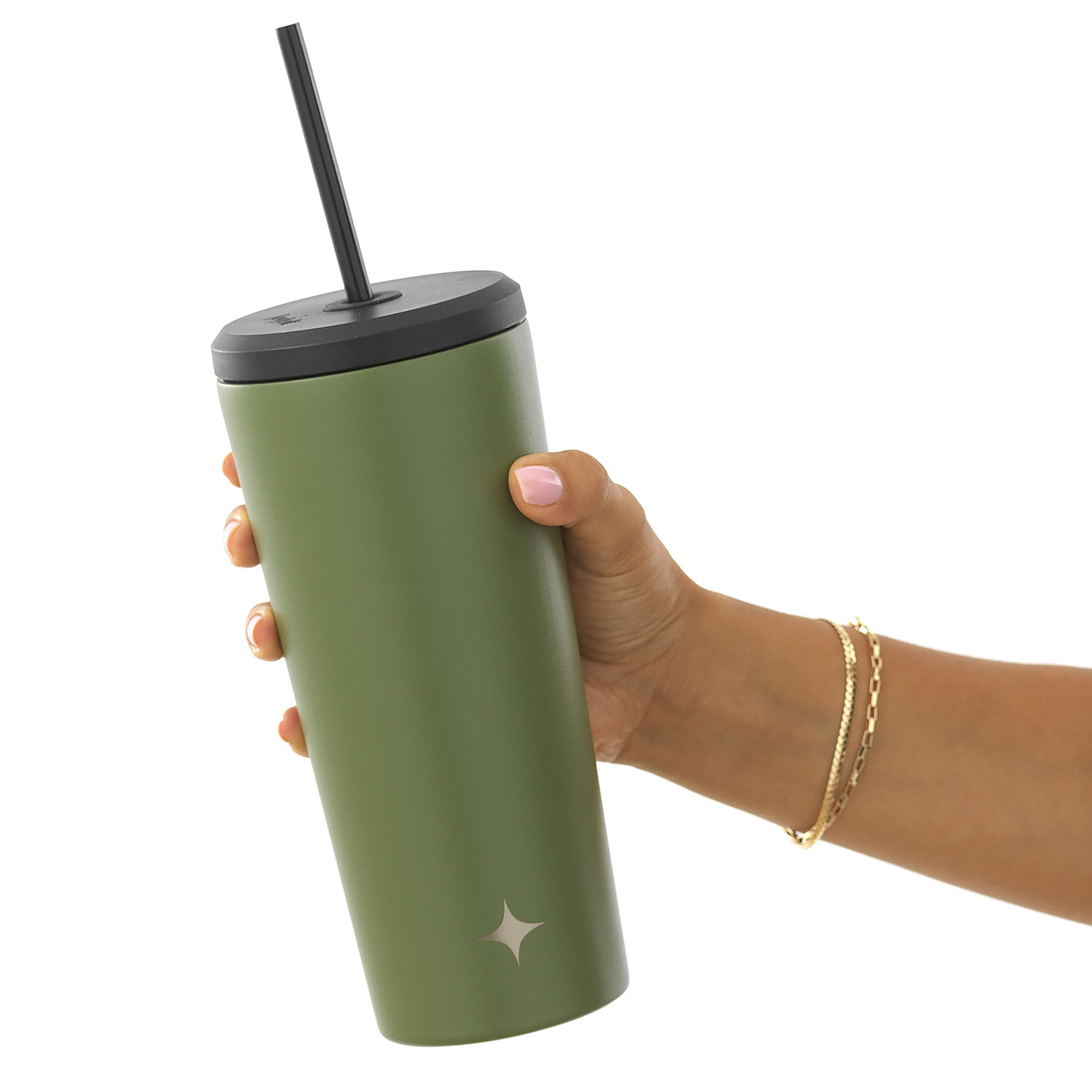 JoyJolt® 20oz. Vacuum Insulated Tumbler with Flip Lid & Straw