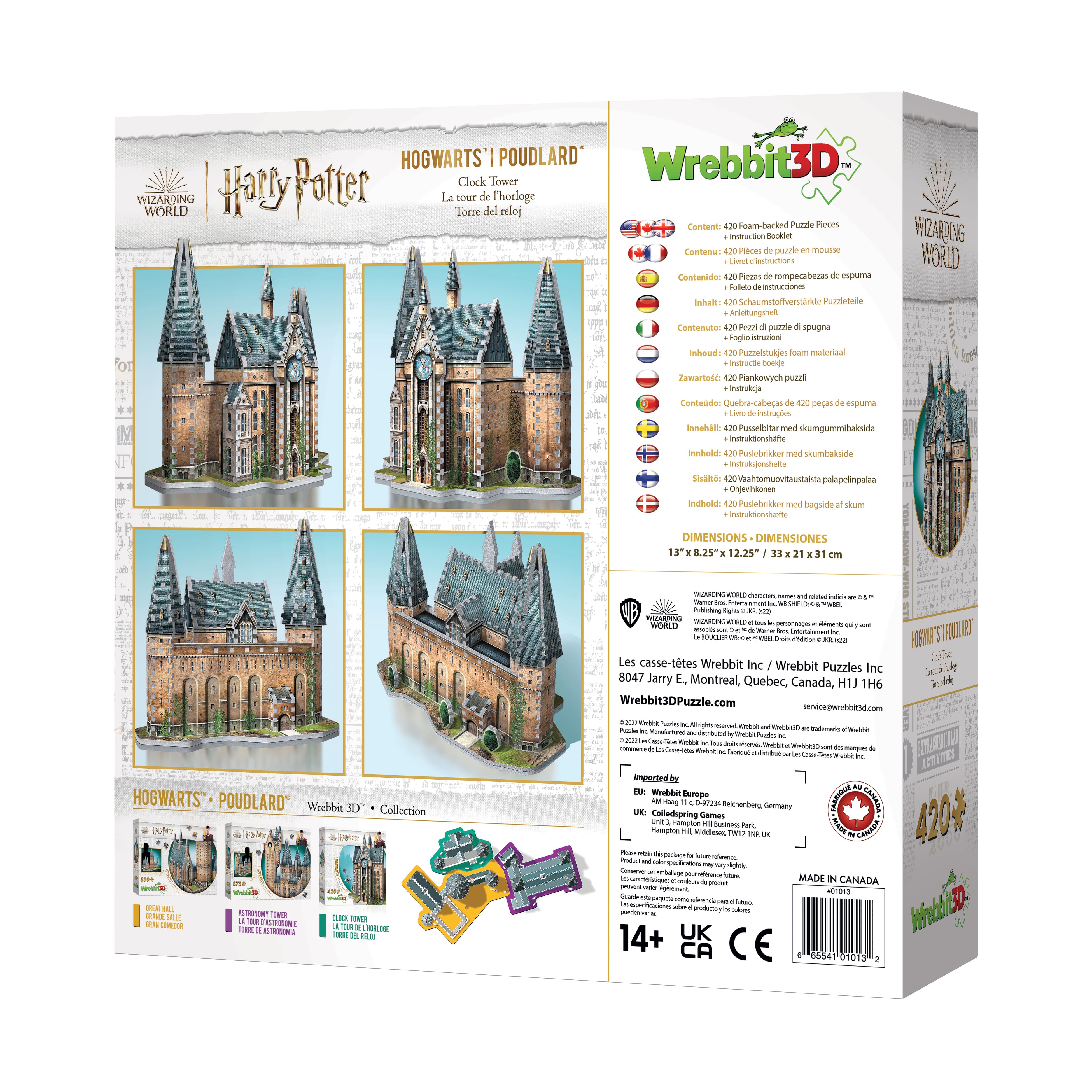 Harry Potter Collection - Hogwarts - Clock Tower 3D Puzzle: 420 Pcs