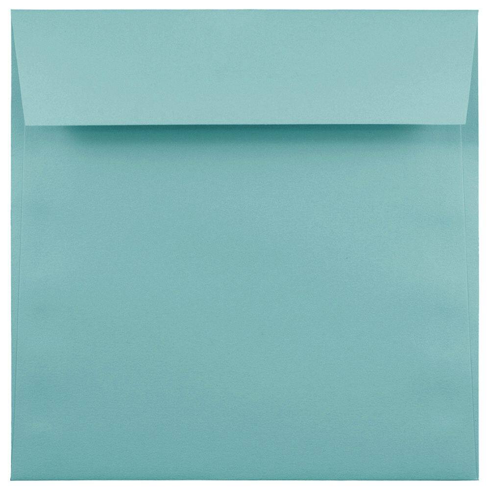 JAM Paper 8.5&#x22; x 8.5&#x22; Aqua Blue Square Booklet Invitation Envelopes, 25ct.