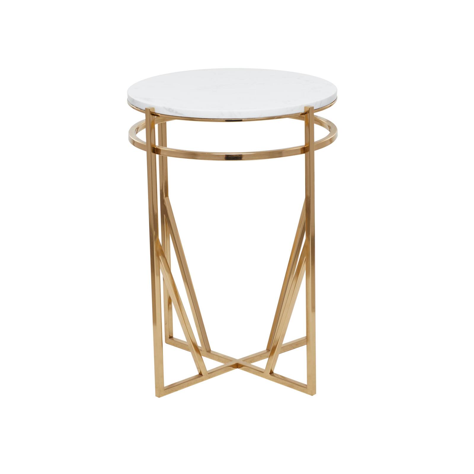 21" Gold Iron Contemporary Accent Table