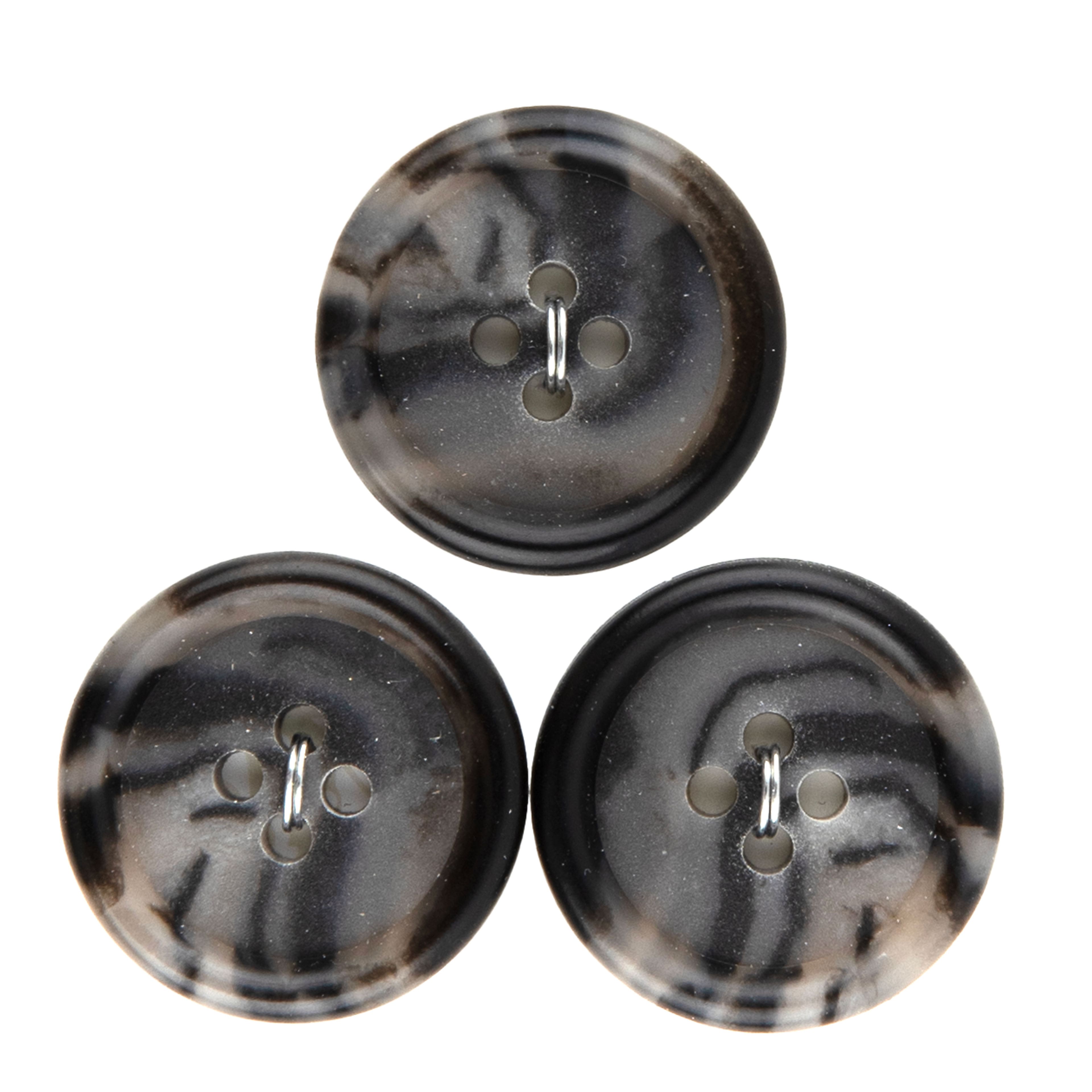 LaMode 7/8&#x22; Gray 4-Hole Buttons, 3ct.