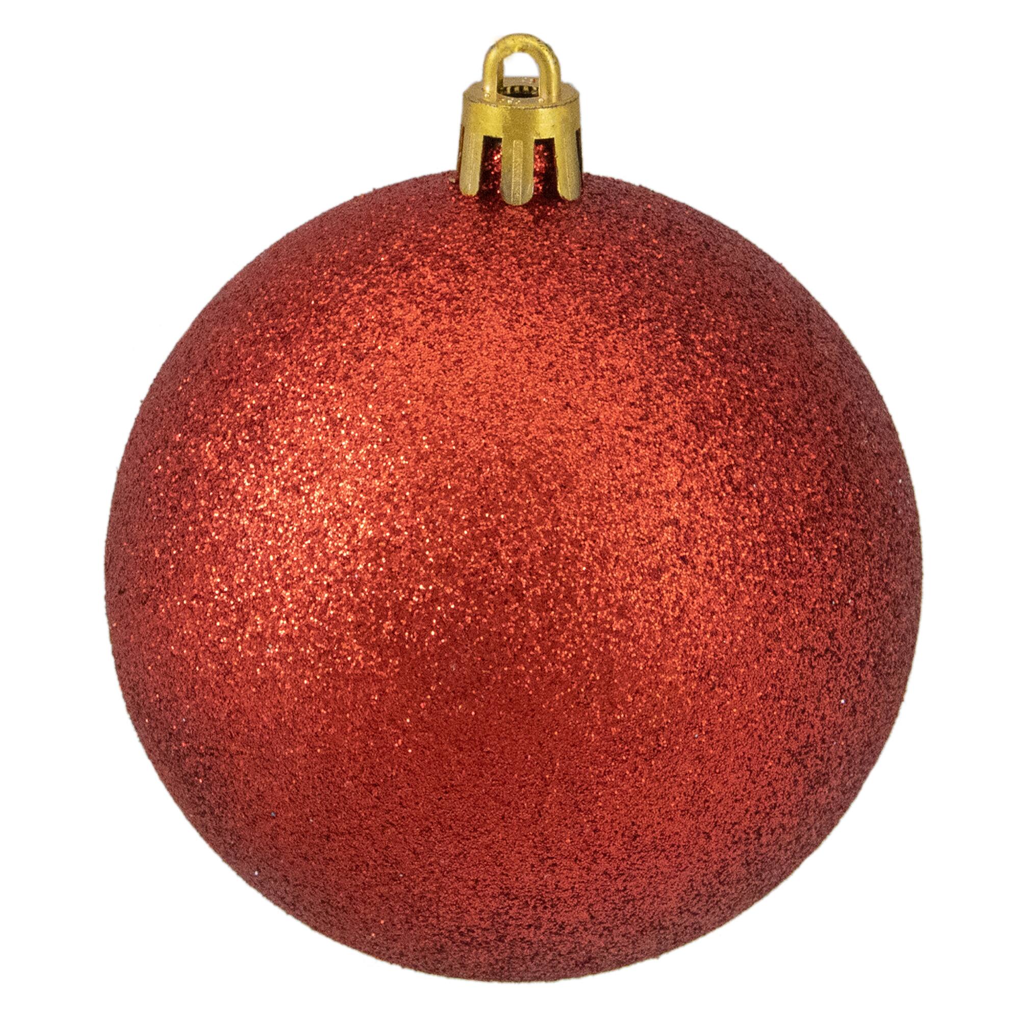 16ct. 3" Hot Red Shatterproof 4-Finish Christmas Ball Ornaments