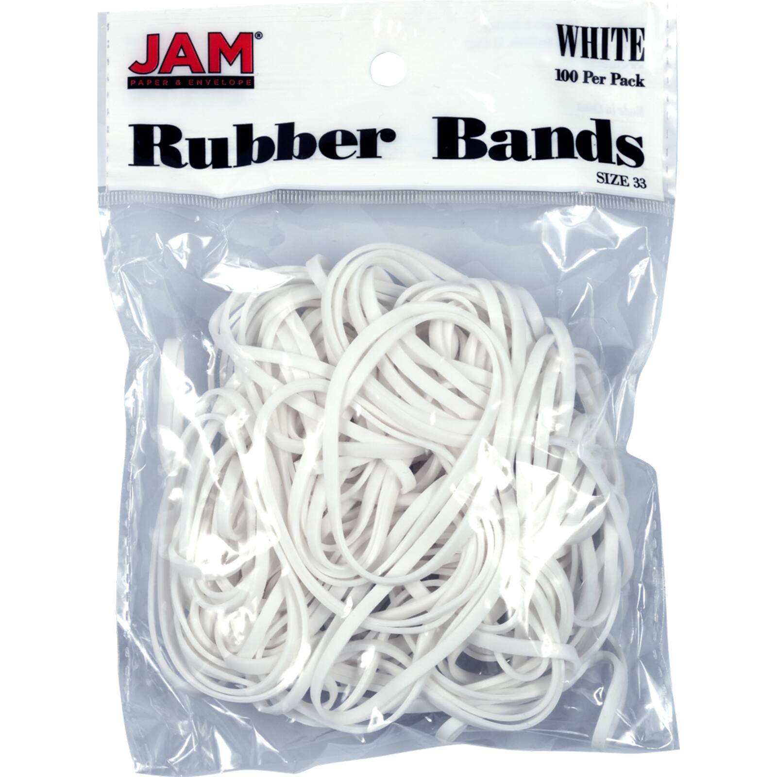 JAM Paper Size 33 Rubber Bands, 3 packs of 100ct.