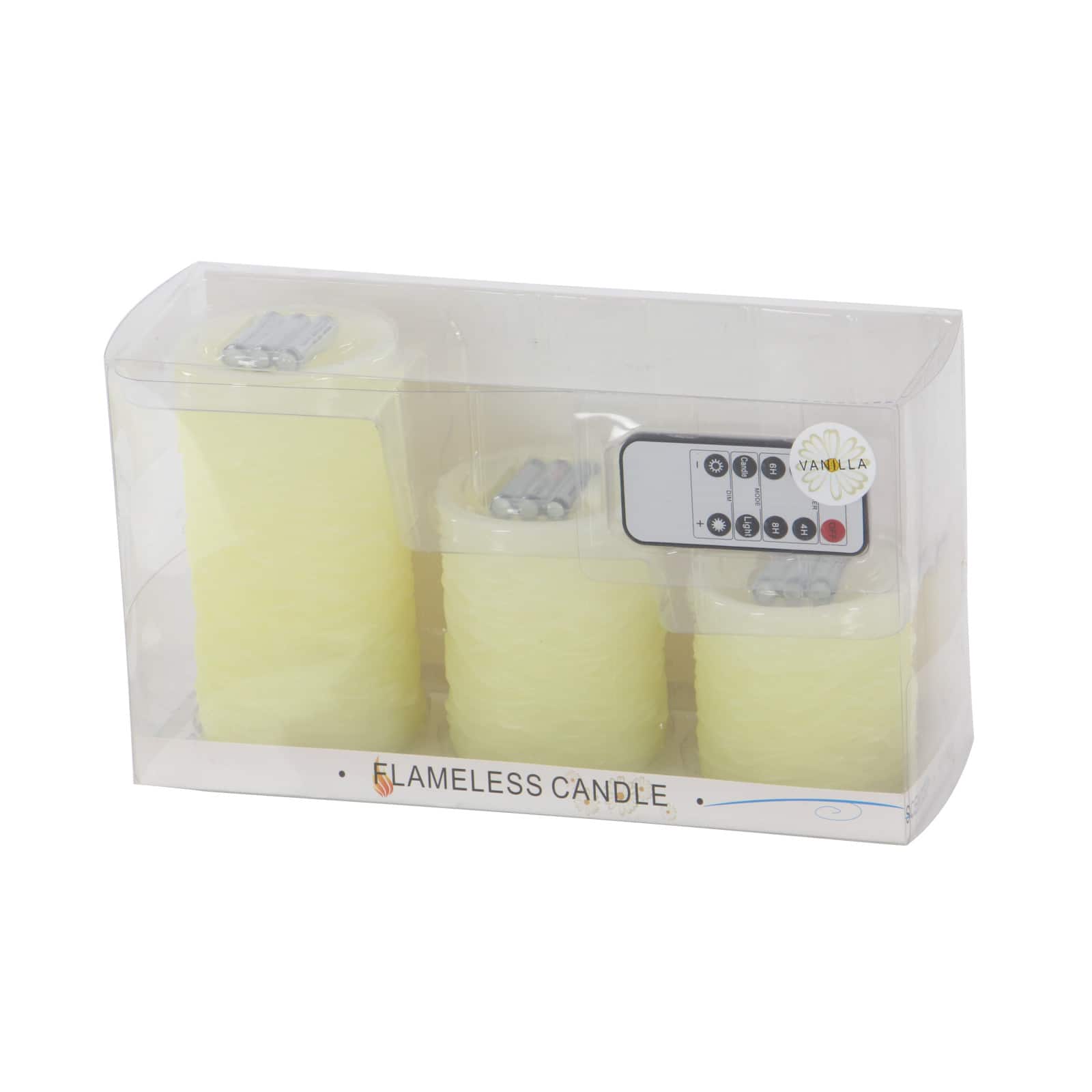 Cream Traditional Resin Flameless Candle Set