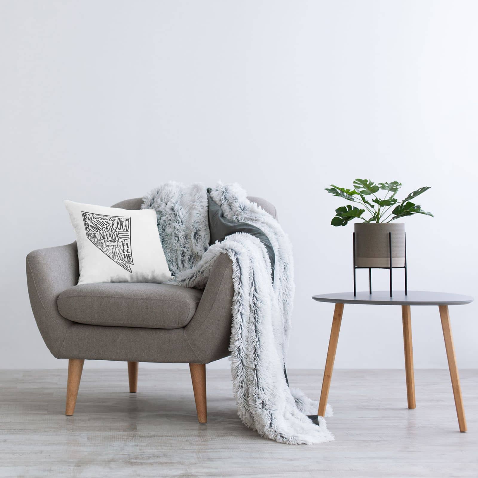 Stupell Industries Nevada State Typography Map Various Cities Throw Pillow, 18" x 18"