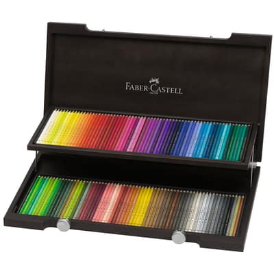 Faber-Castell Polychromos 120 Color Colored Pencil Set in Wood