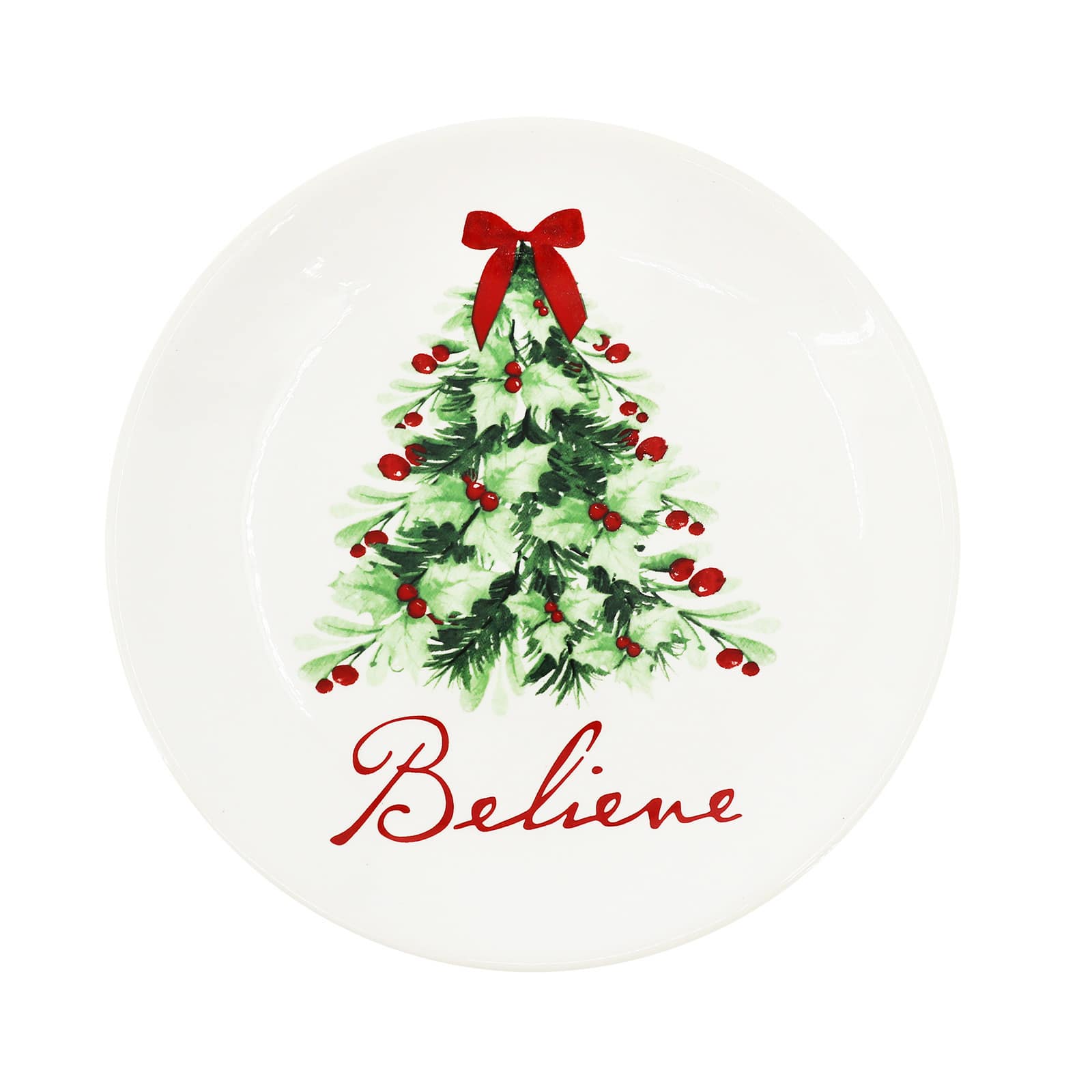 Assorted 6.5&#x22; White Ceramic Christmas Plate by Ashland&#xAE;