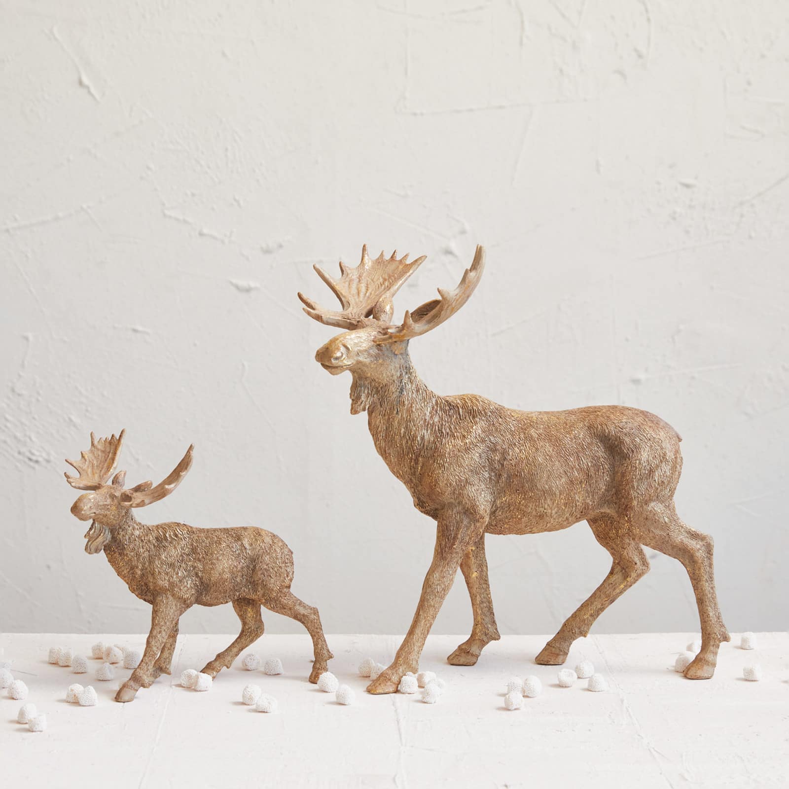 Hello Honey&#xAE; 8.5&#x22; Antique Gold Finish Standing Moose Tabletop Accent