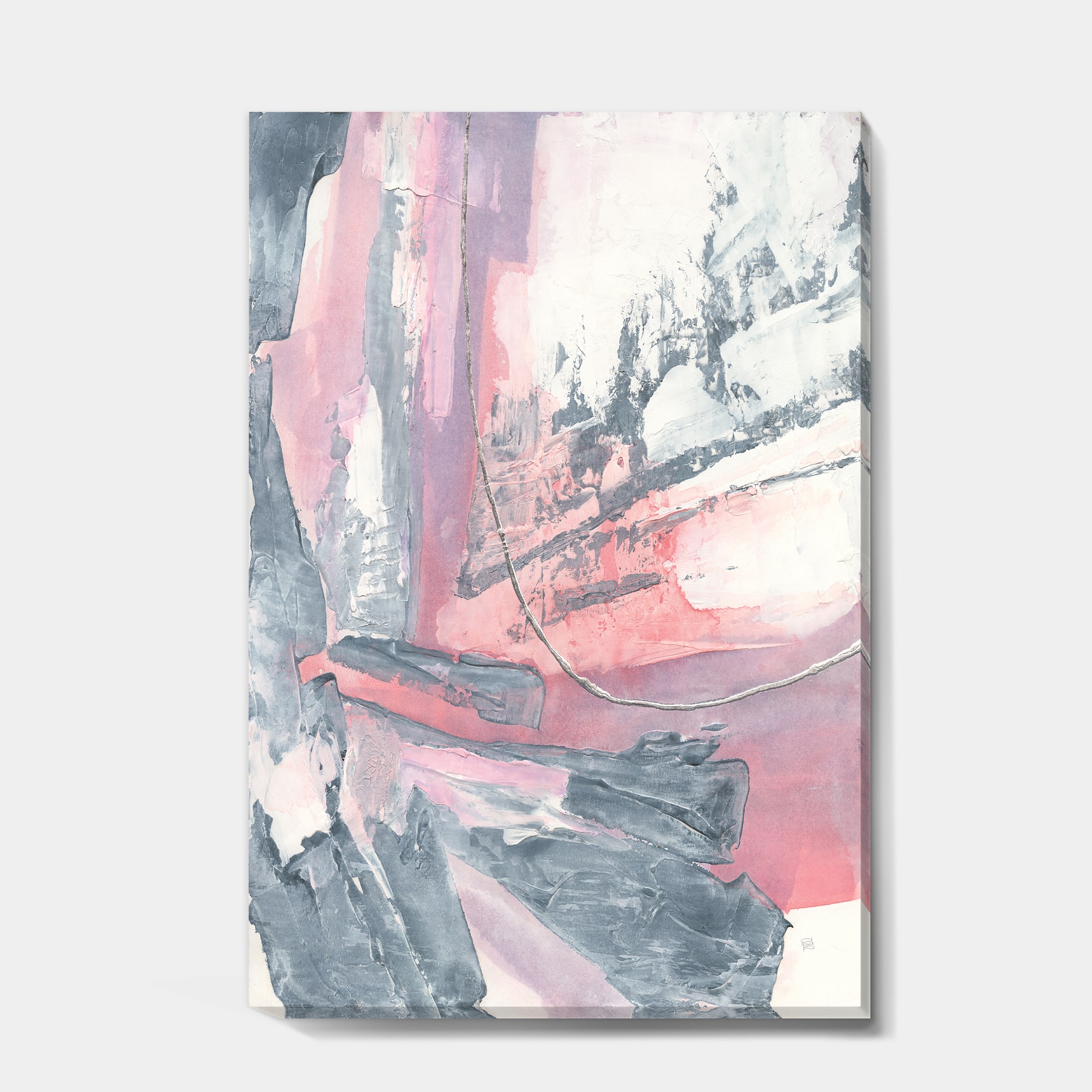 Designart - Durty Shabby Pink Blush I - Shabby Chic Canvas Artwork
