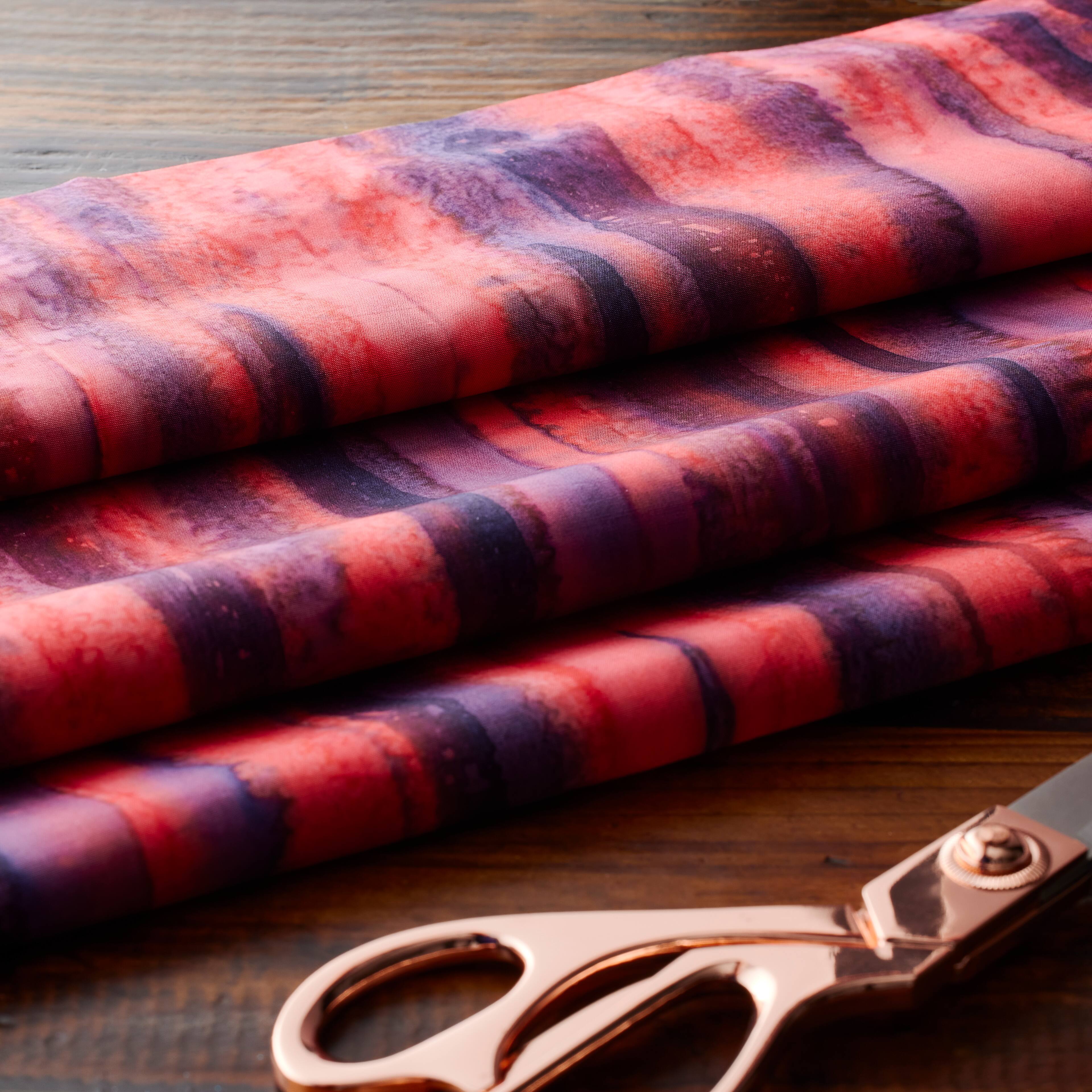 Feldman Batik Raspberry Lavender Tonal Cotton Fabric