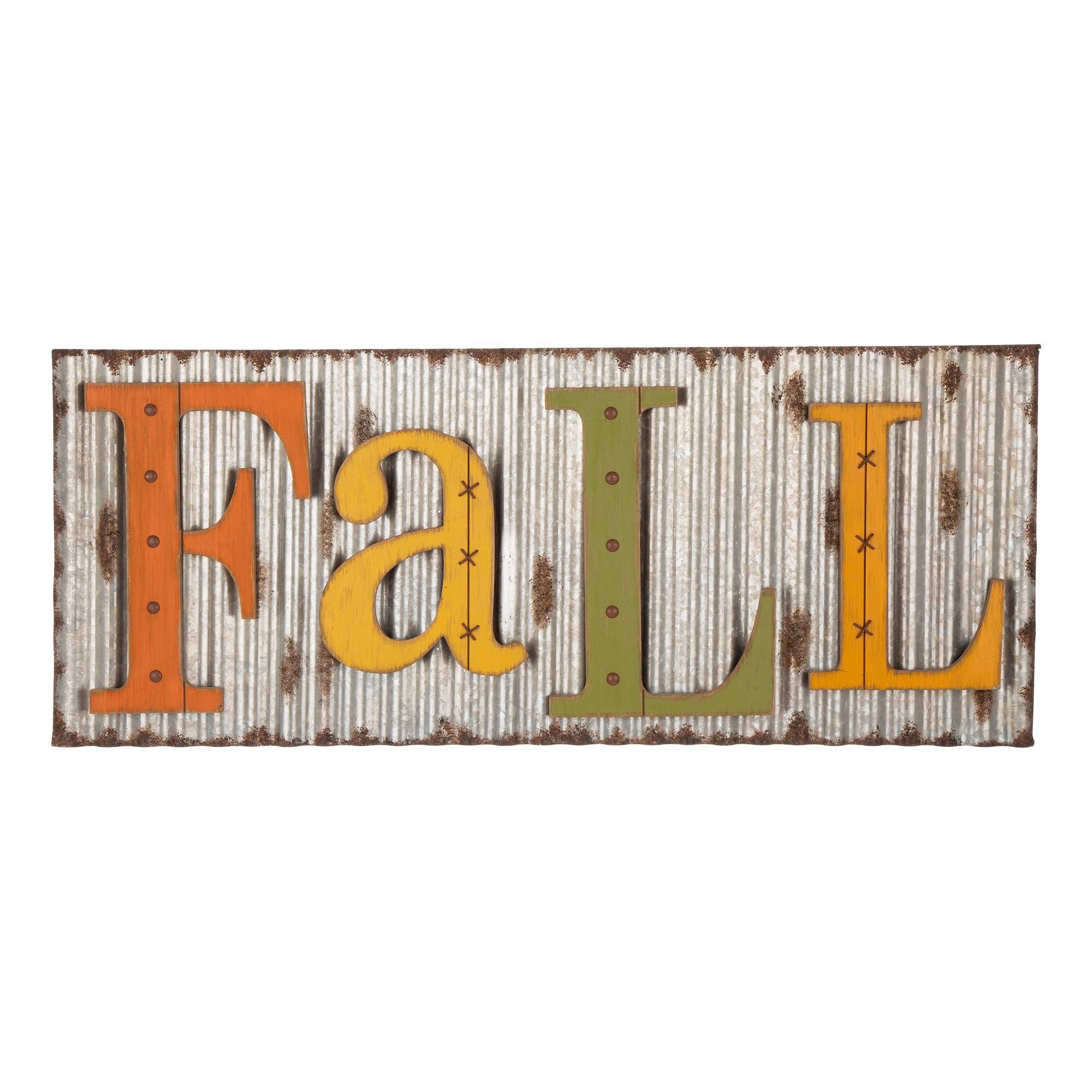 Glitzhome® 36" Metal Fall Wall Sign Michaels