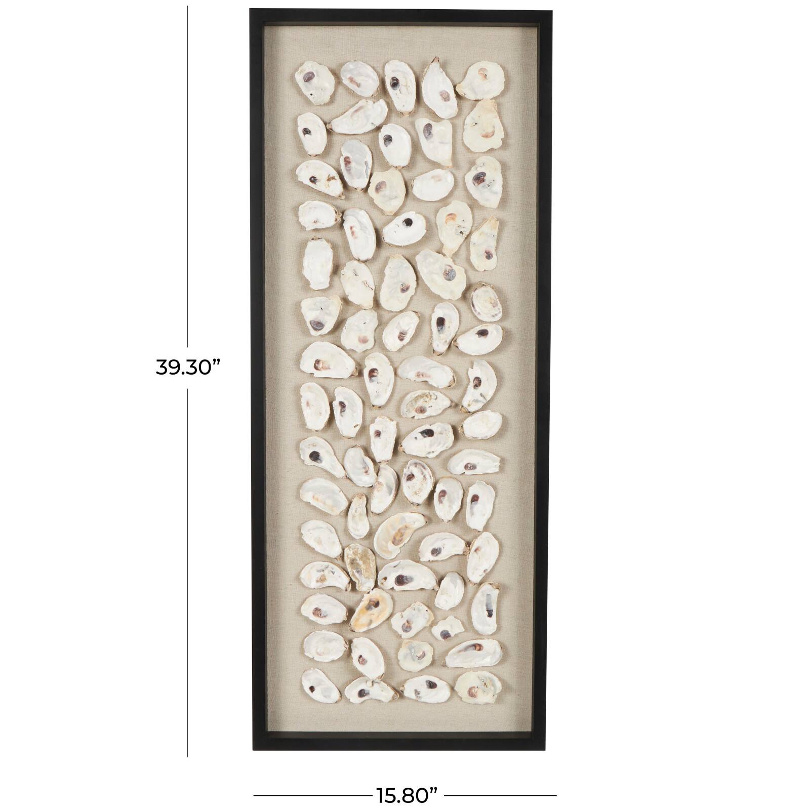 Cream Shell Wall Décor with Black Frame