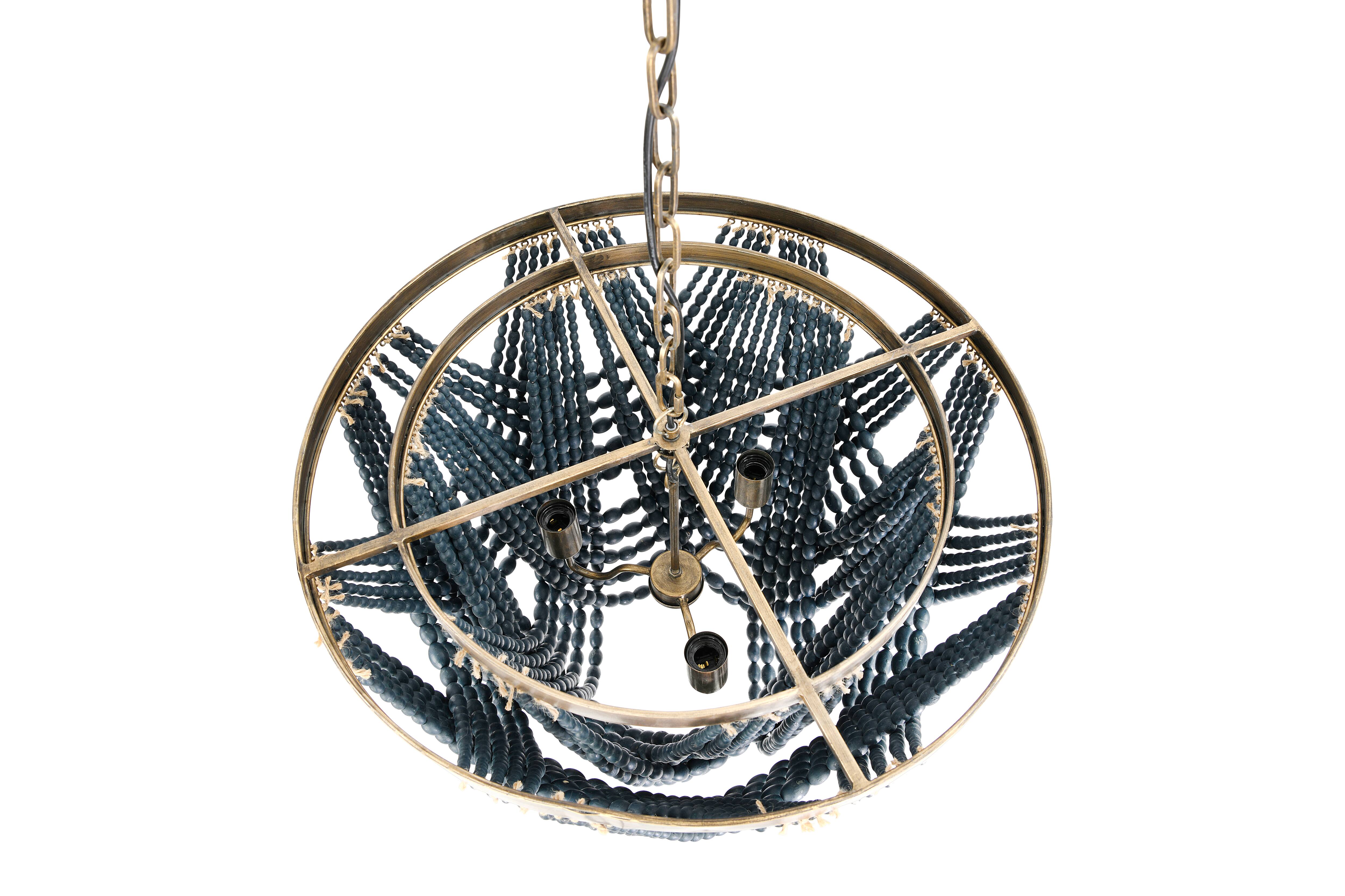 Hello Honey&#xAE; 26&#x22; 2-Tier Draped Wood Bead Chandelier