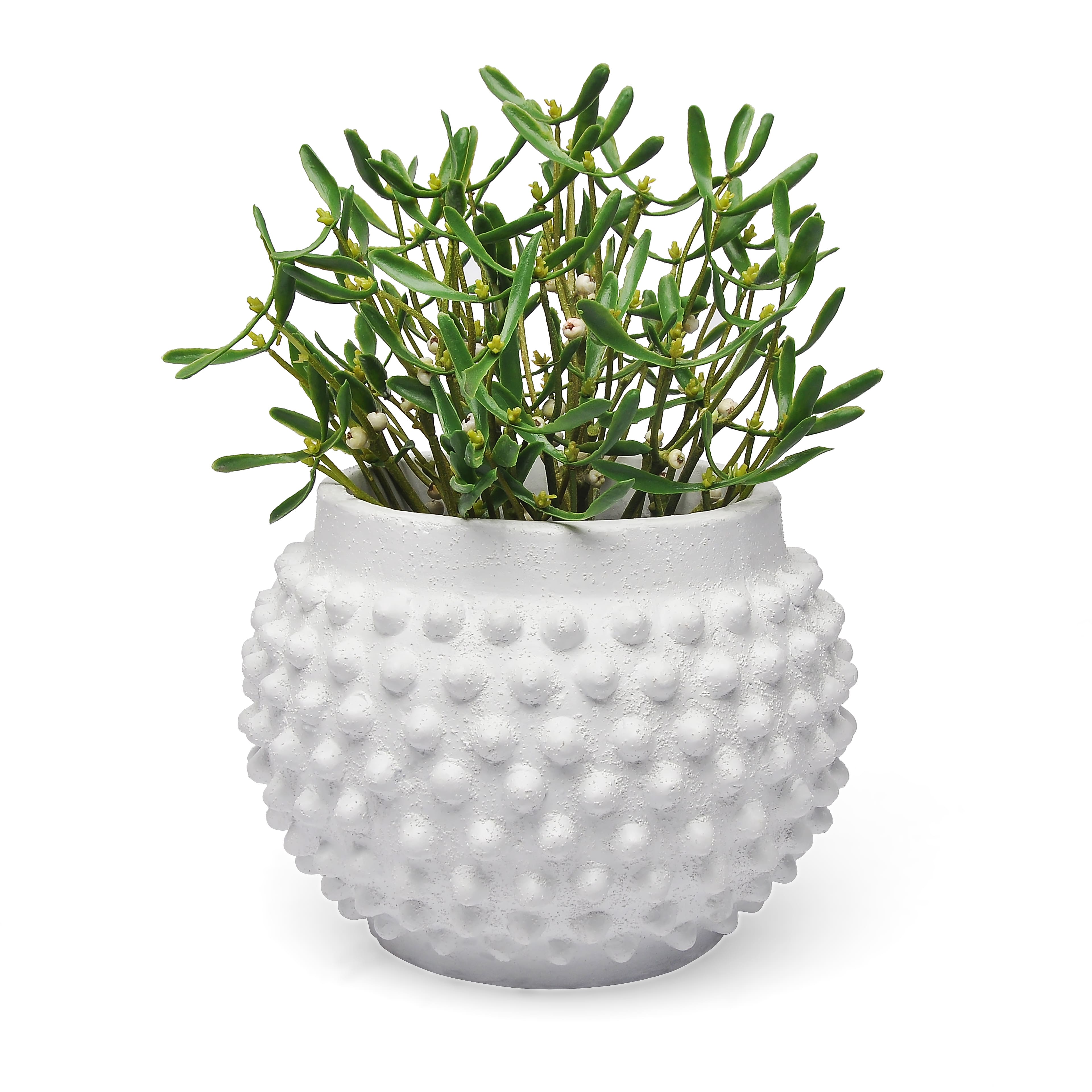 10&#x22; White Hobnail Cement Pot by Ashland&#xAE;