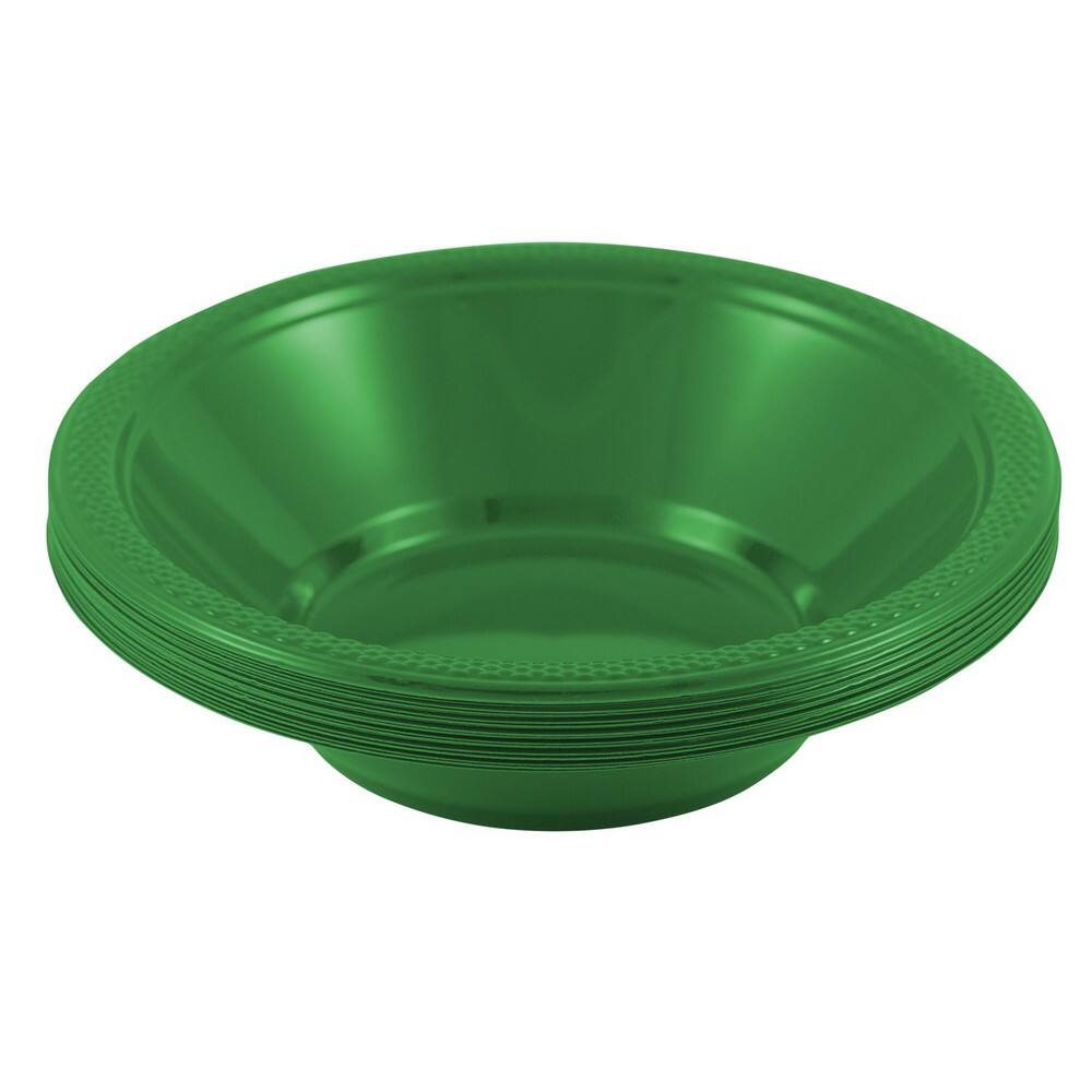 JAM Paper 7" Green Plastic Bowls, 20ct.